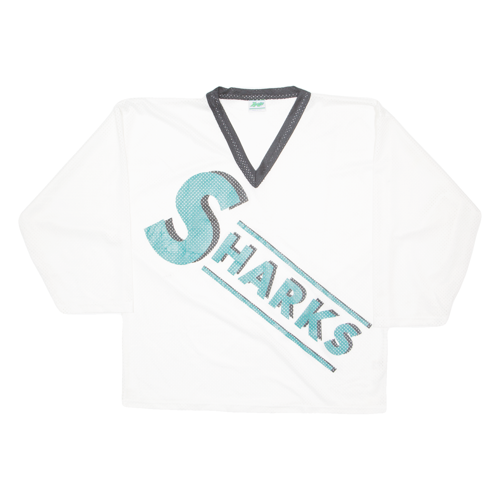 YVETTE Sharks Mens Jersey White Long Sleeve USA V-Neck XL Refurbished - N/A refurbished available on Cerqular