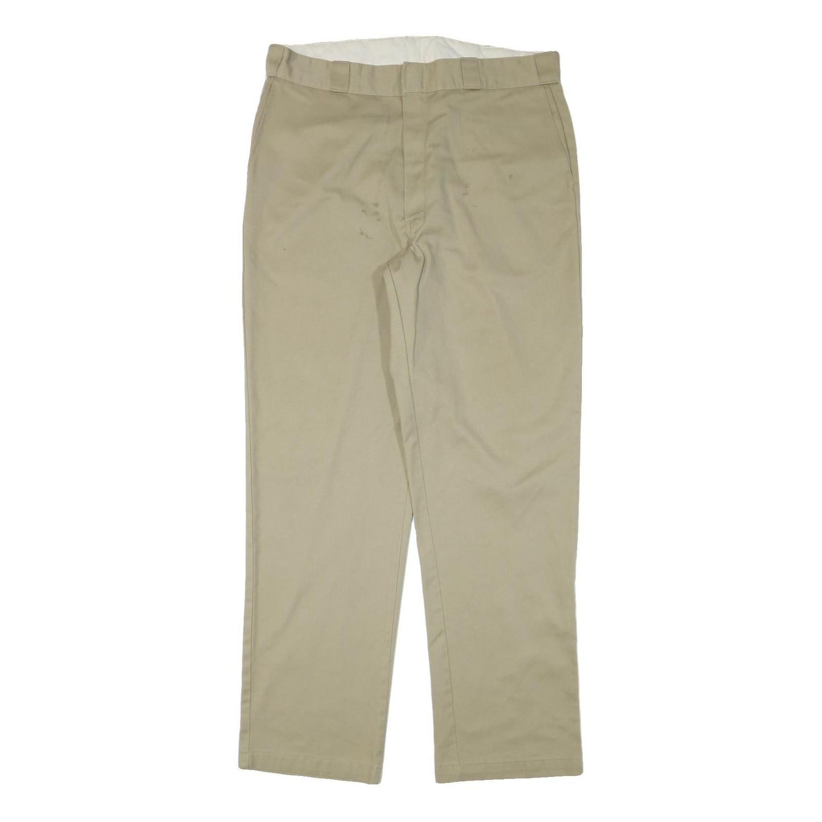 DICKIES Mens Regular Fit Beige Cotton Blend Trousers W38 L34 Workwear Zip Refurbished - N/A refurbished available on Cerqular