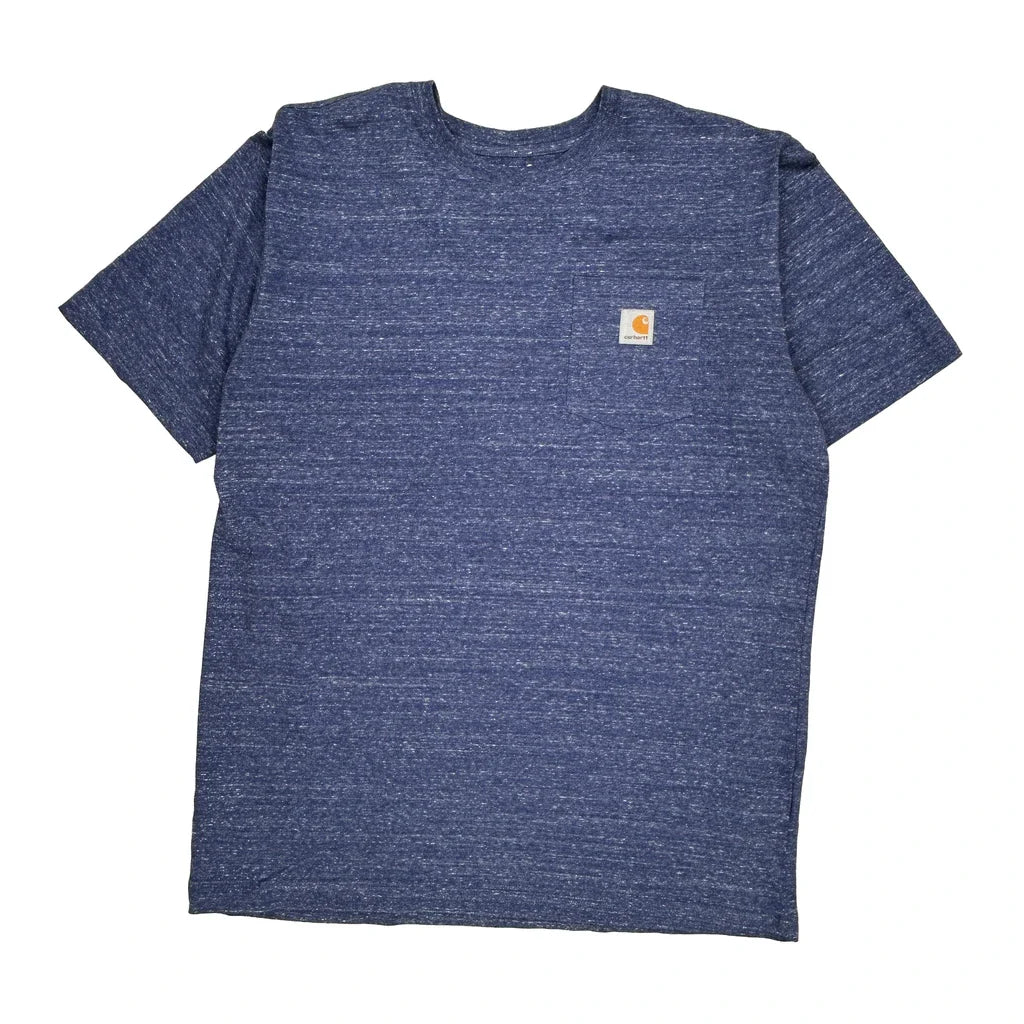 Carhartt T-Shirt - Large Blue Cotton Refurbished - Thrifted (note: this is a term often used to describe second- refurbished available on Cerqular