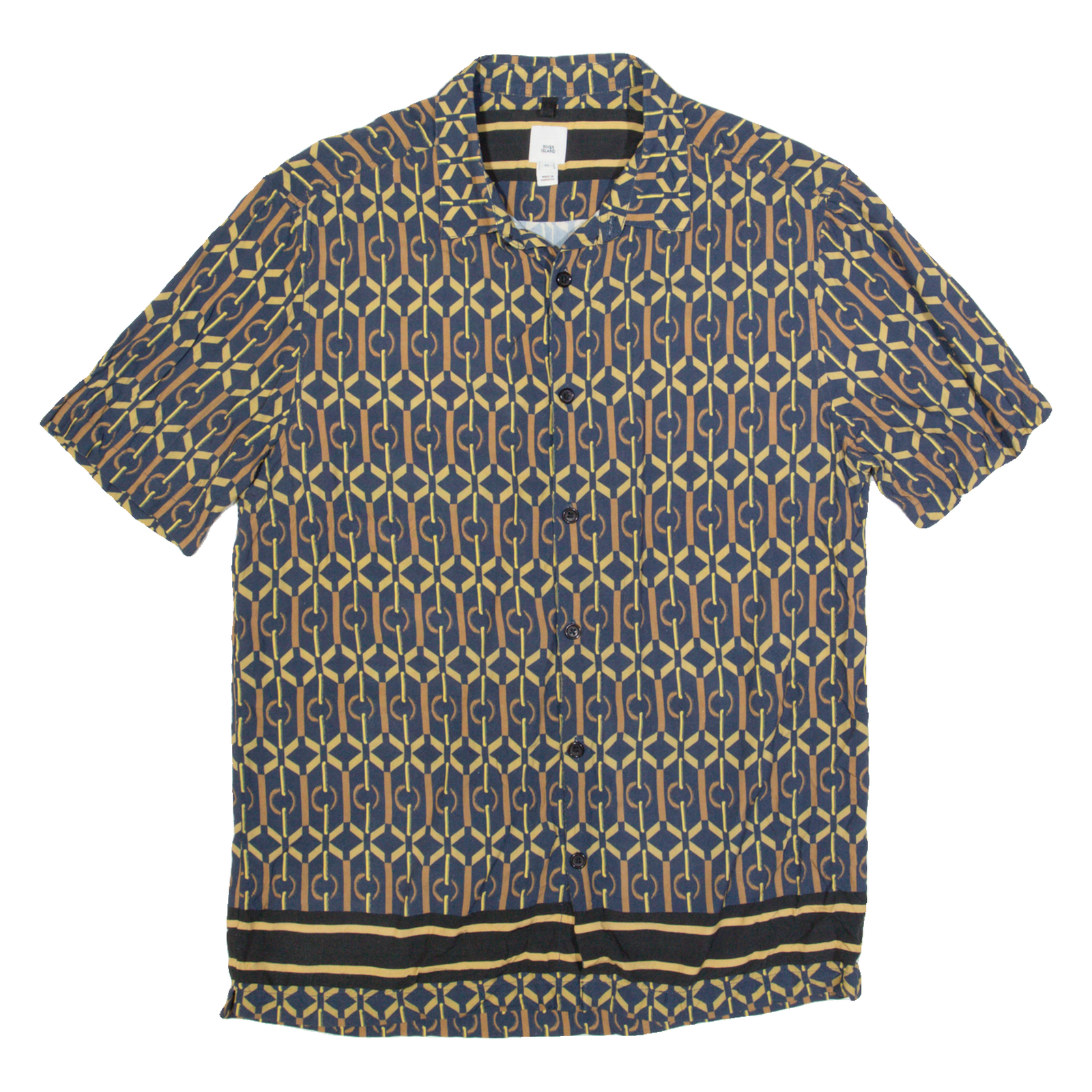 RIVER ISLAND Mens Shirt Black Crazy Pattern M Refurbished - N/A refurbished available on Cerqular