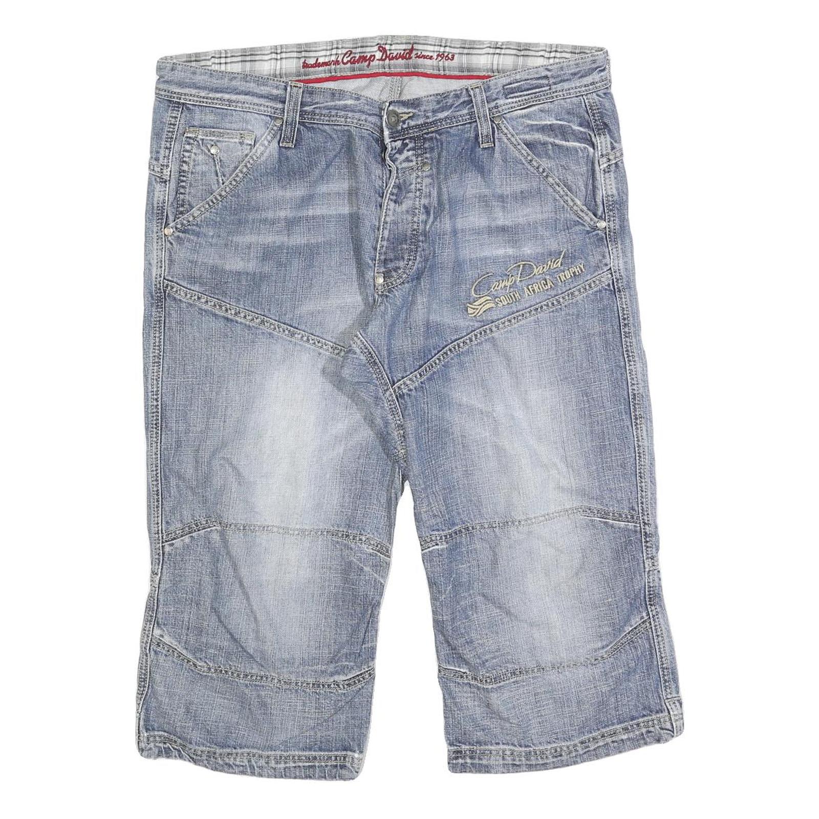 CAMP DAVID Mens Shorts Blue XL W38 Denim Casual Plain Cotton Blend Refurbished - N/A refurbished available on Cerqular