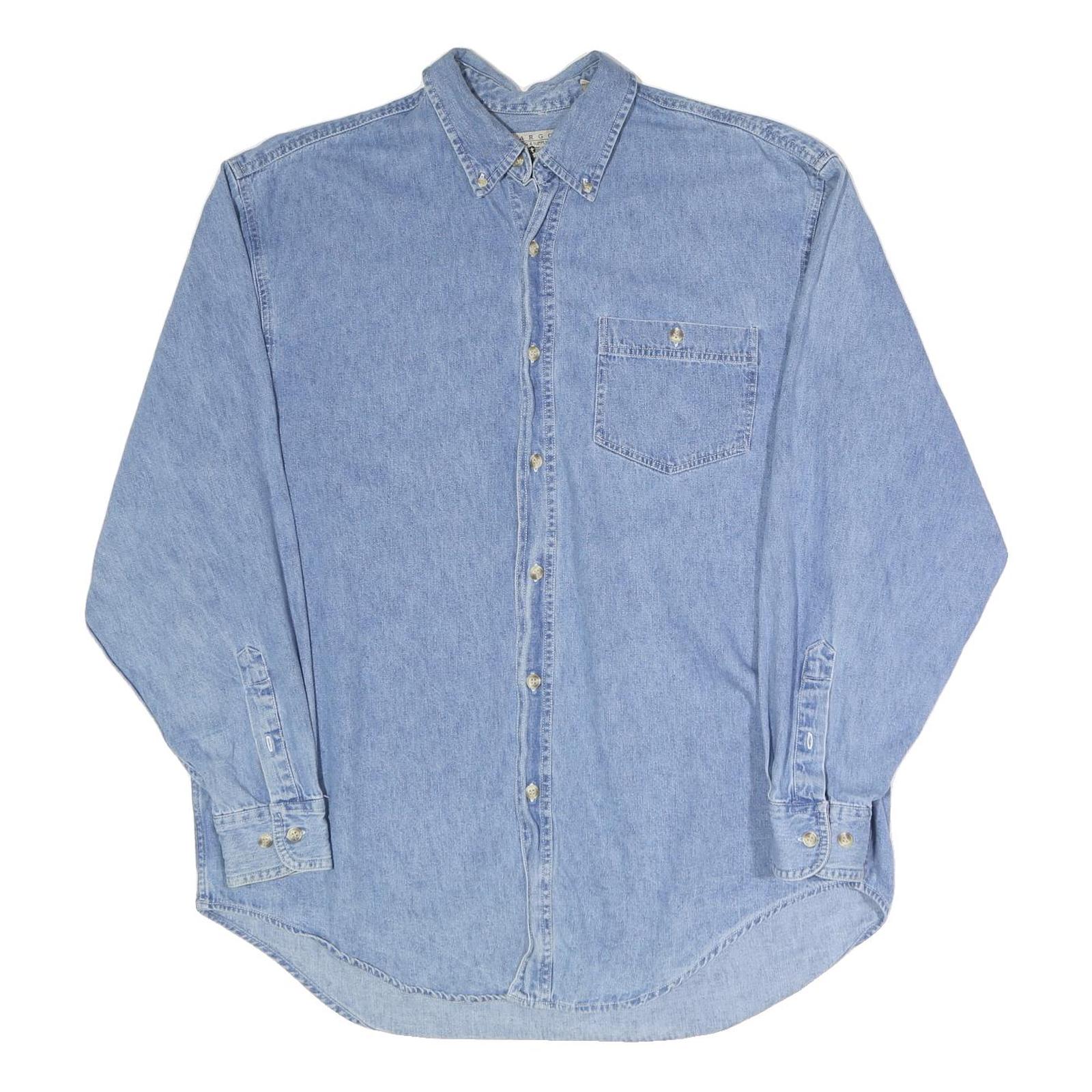 Buy FARGO Mens Blue Denim Shirt L Cotton Casual Button-Down Long Sleeve Pocket Refurbished - $19.49 FARGO Mens Blue Denim Shirt L Cotton Casual Button-Down Long Sleeve Pocket Refurbished - N/A refurbished available on Cerqular