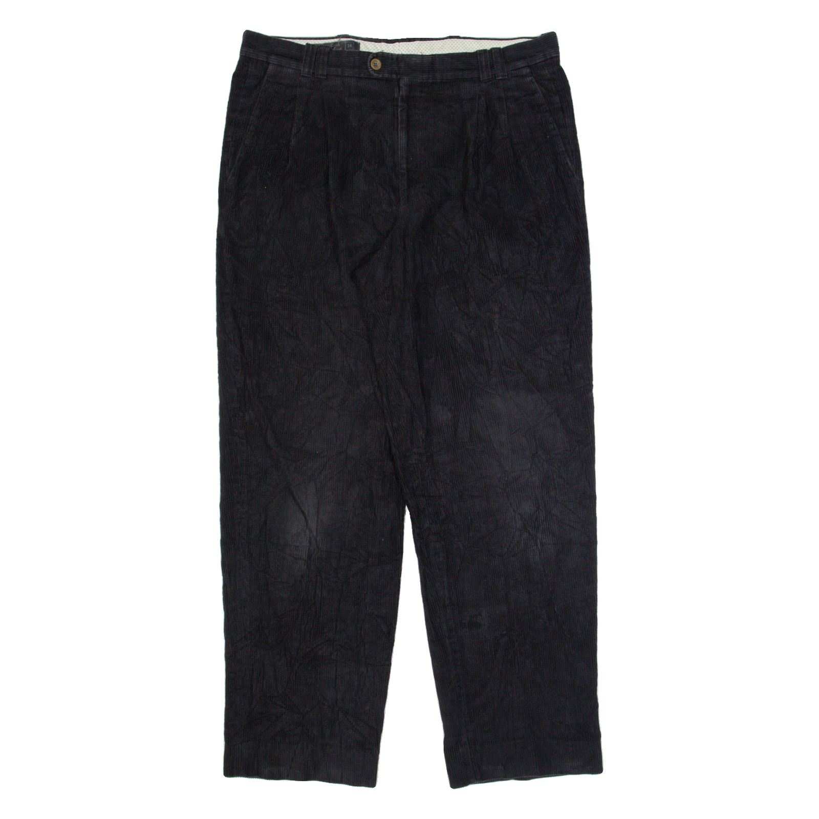 WEST BAY Pleated Chino Mens Corduroy Trousers Blue Straight 90s W35 L30 Refurbished - N/A refurbished available on Cerqular