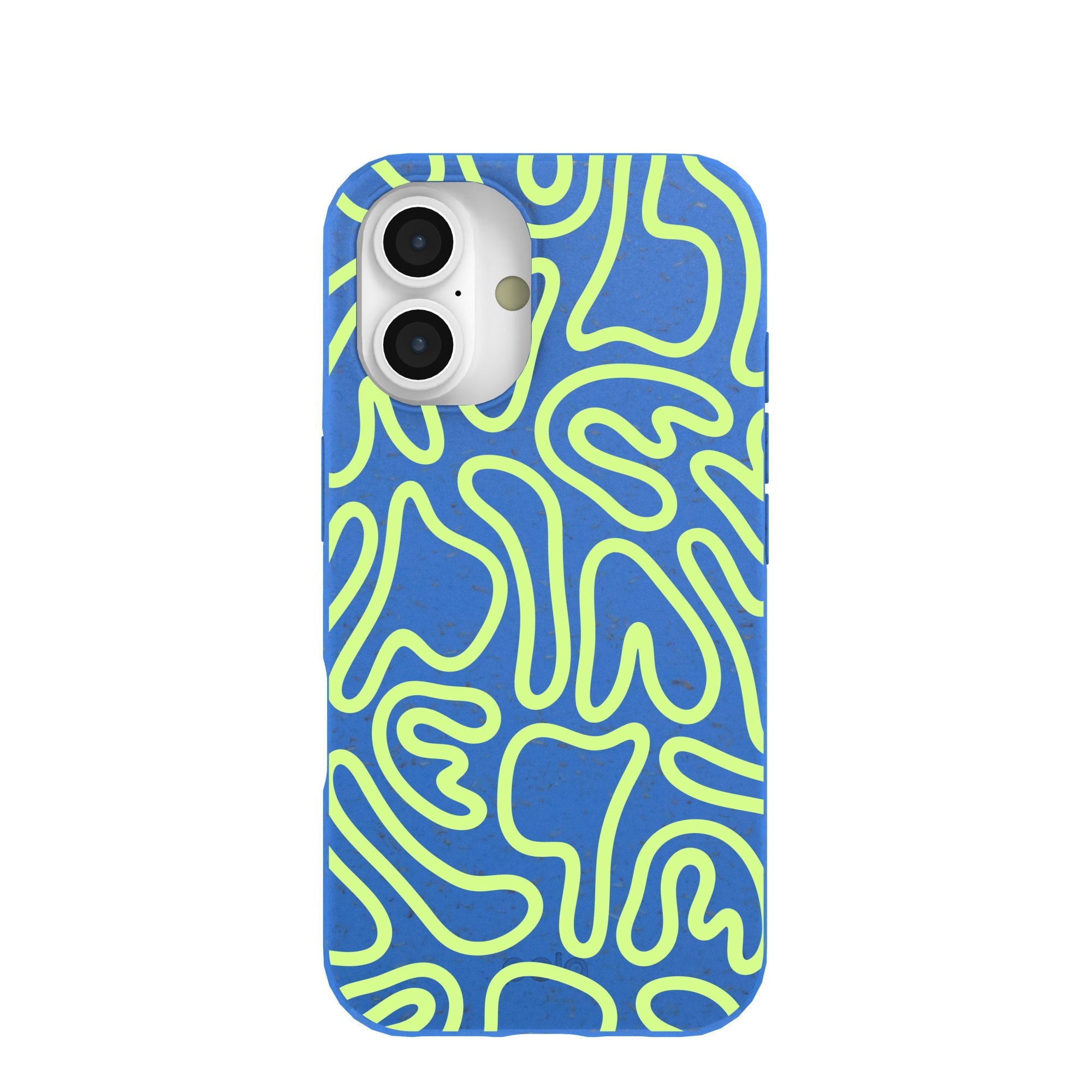 Electric Blue Dizzy Dreams iPhone 16 Case Refurbished - Pela Case refurbished available on Cerqular