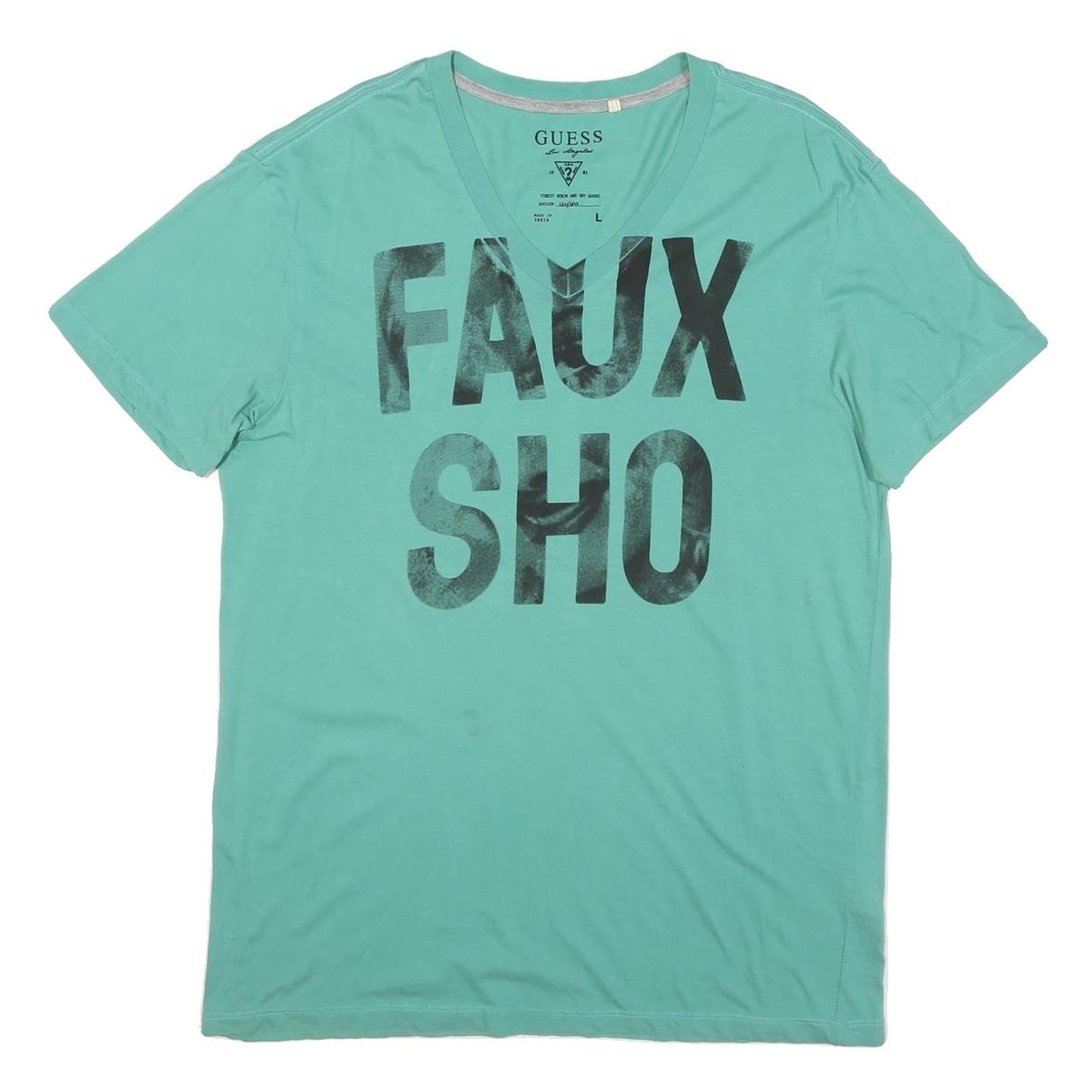 Buy GUESS Mens Green Cotton Blend Graphic T-Shirt L V-Neck Casual Summer Wear Refurbished - $18.19 GUESS Mens Green Cotton Blend Graphic T-Shirt L V-Neck Casual Summer Wear Refurbished - N/A refurbished available on Cerqular