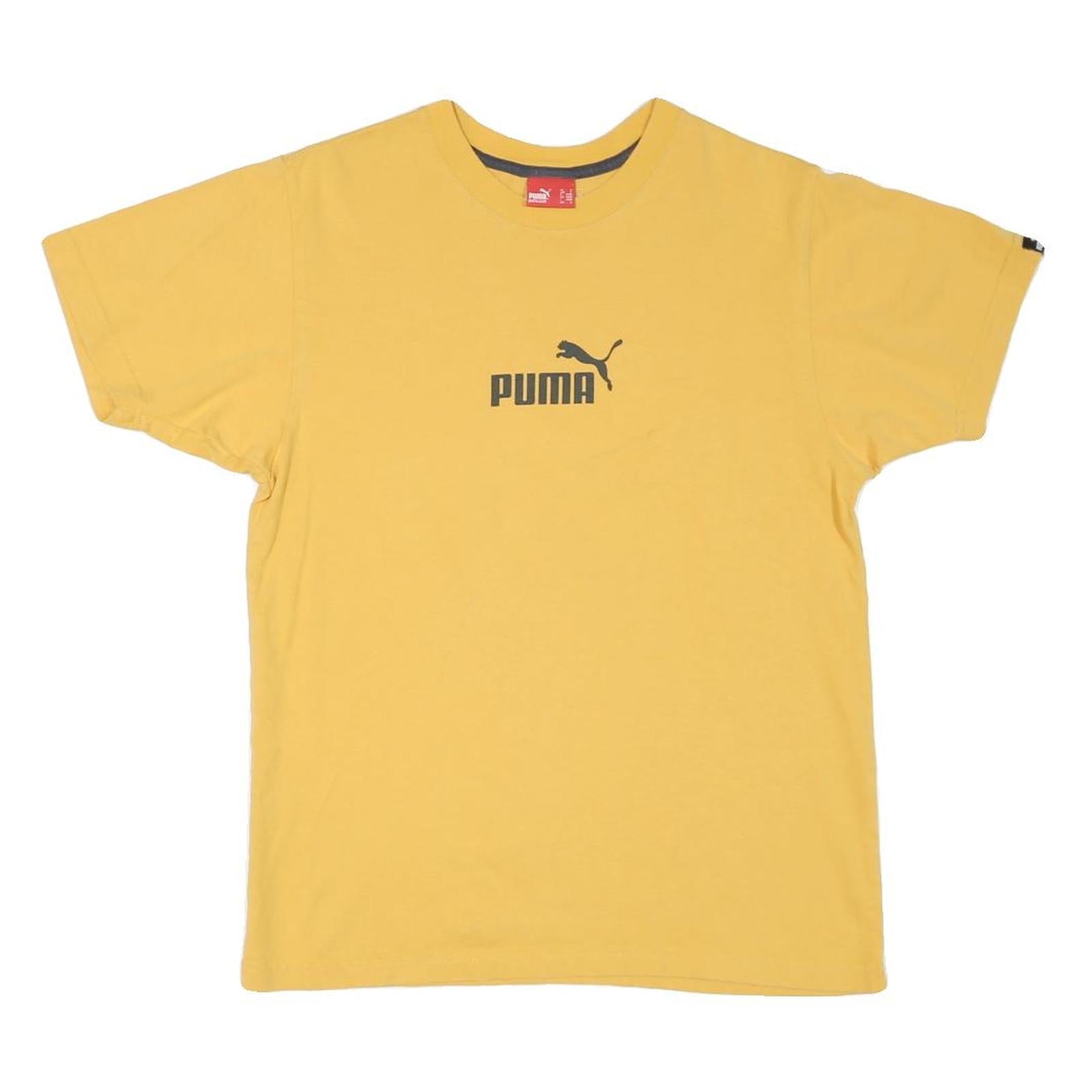 PUMA Mens Yellow Graphic T-Shirt S Short Sleeve Crew Neck Logo Sport Refurbished - N/A refurbished available on Cerqular