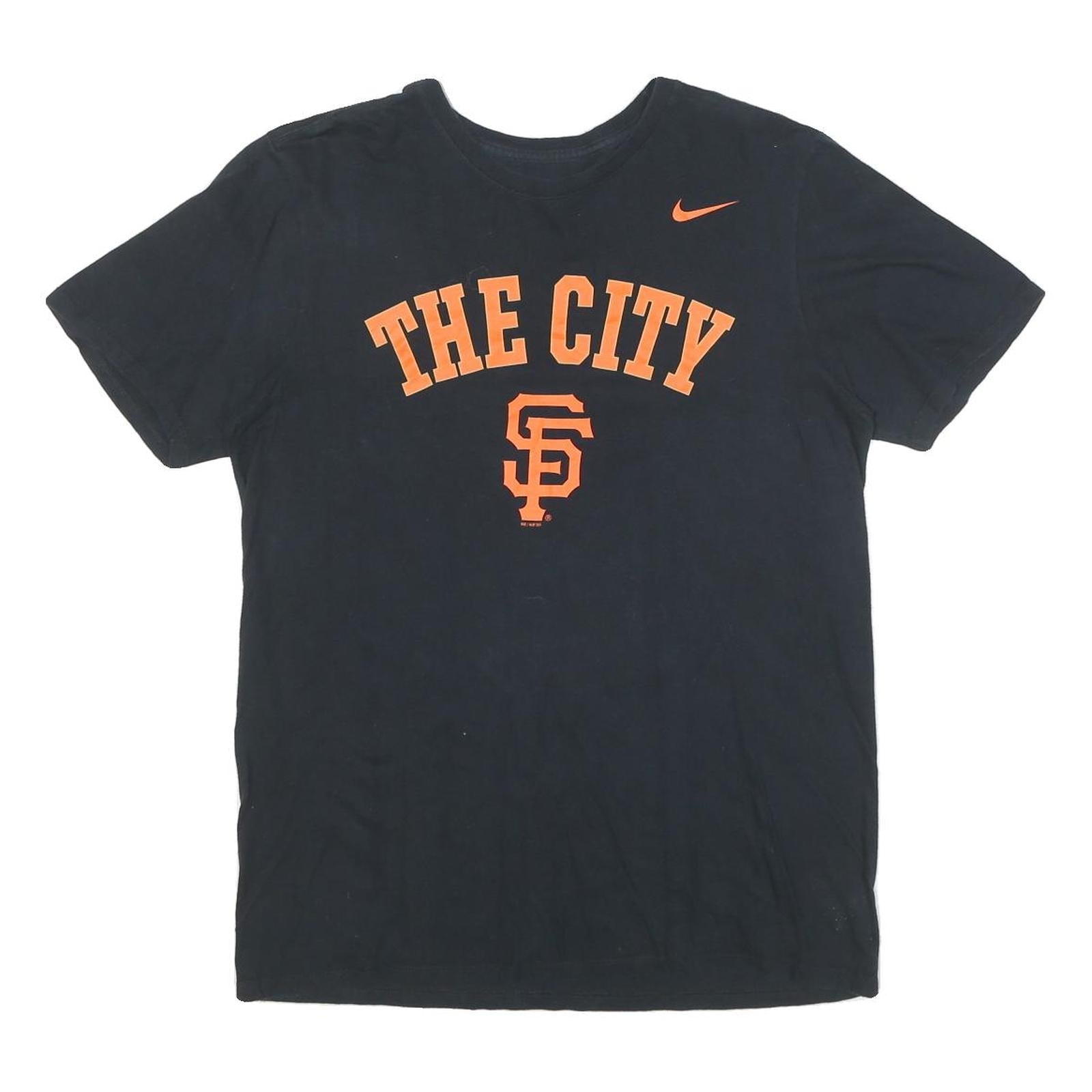 NIKE Mens Black Orange The City Graphic T-Shirt M Short Sleeve Crew Neck Refurbished - N/A refurbished available on Cerqular