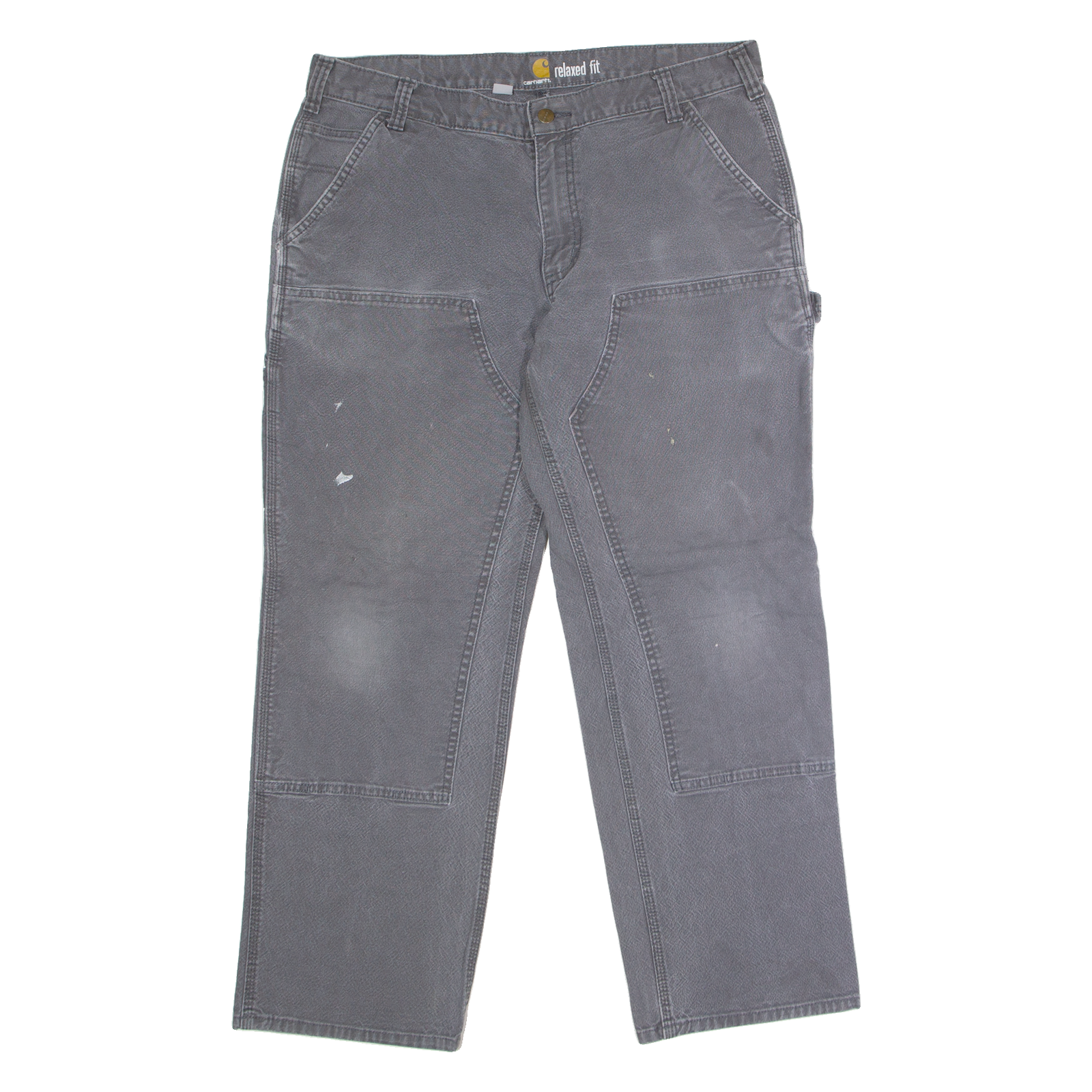 CARHARTT Carpenter Workwear Mens Canvas Trousers Grey Relaxed Straight W38 L30 Refurbished - N/A refurbished available on Cerqular