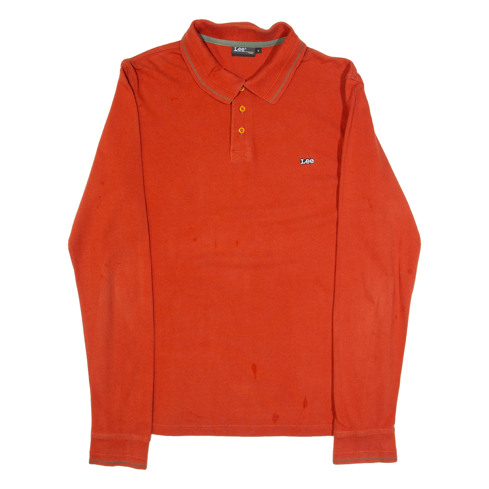 LEE Mens Polo Shirt Orange Long Sleeve L Refurbished - N/A refurbished available on Cerqular