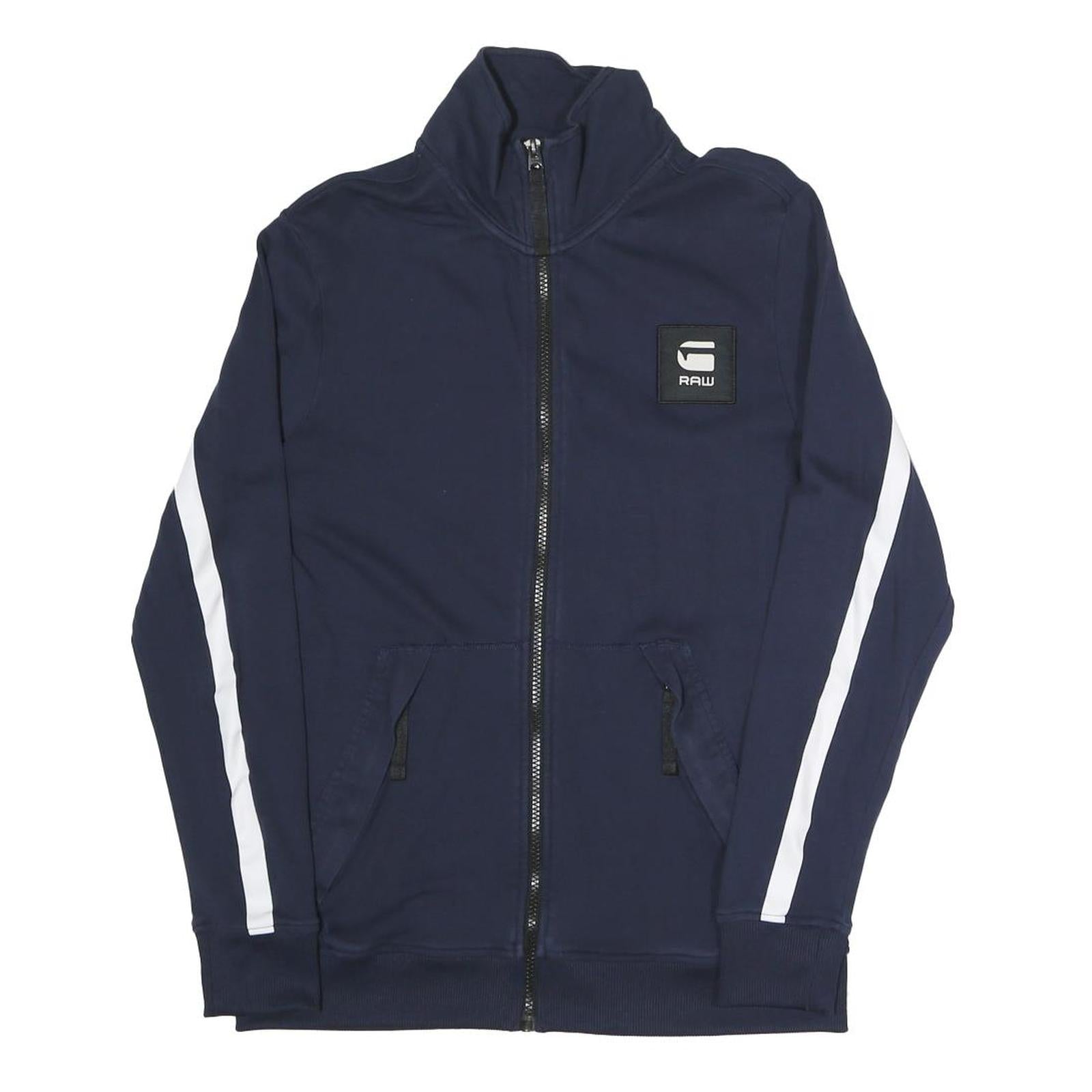 G-STAR Mens Blue Navy Raw Jacket M Cotton Blend Zip Trackwear Sportswear Refurbished - N/A refurbished available on Cerqular