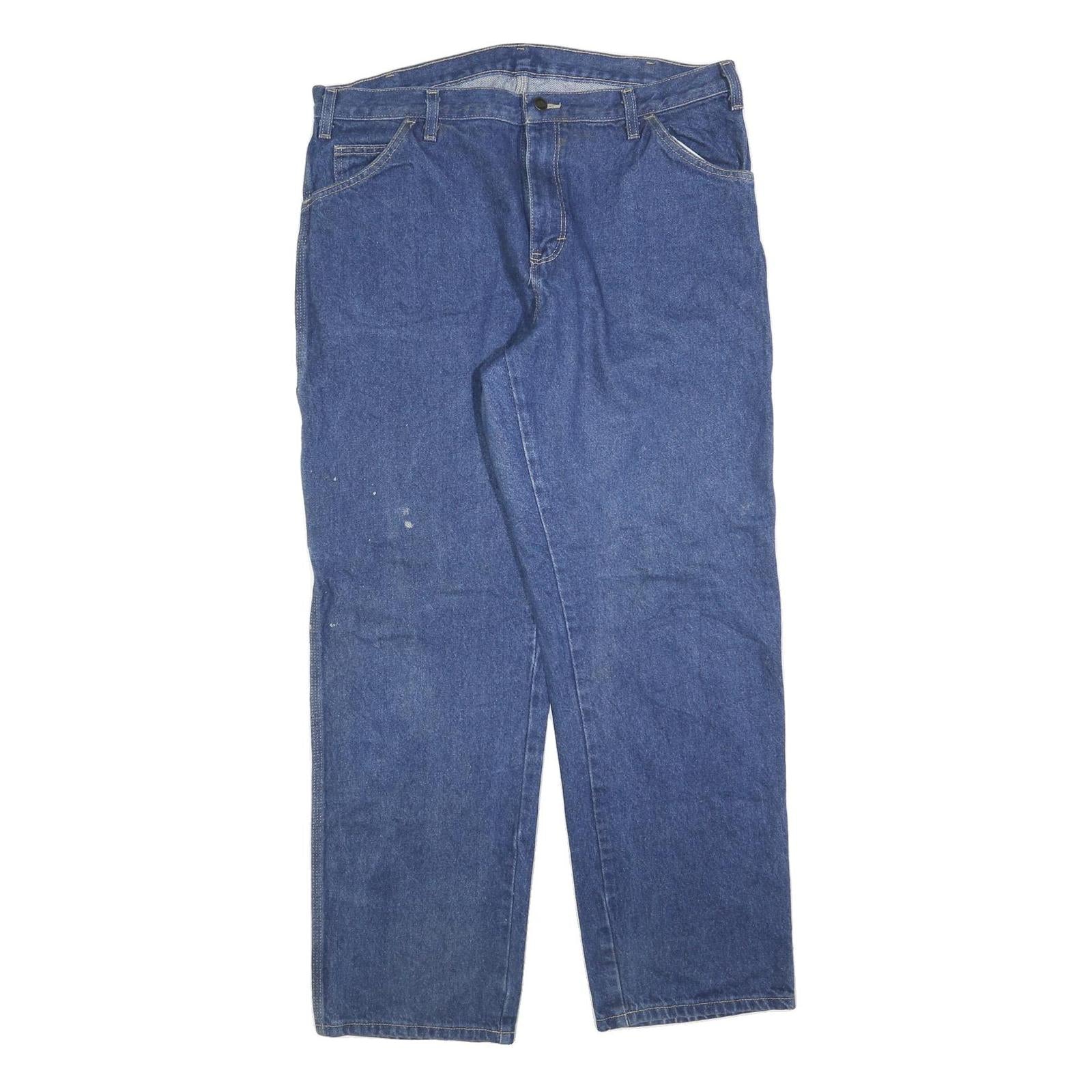 DICKIES Mens Regular Fit Blue Denim Jeans W38 L32 Workwear Zip Pockets Refurbished - N/A refurbished available on Cerqular