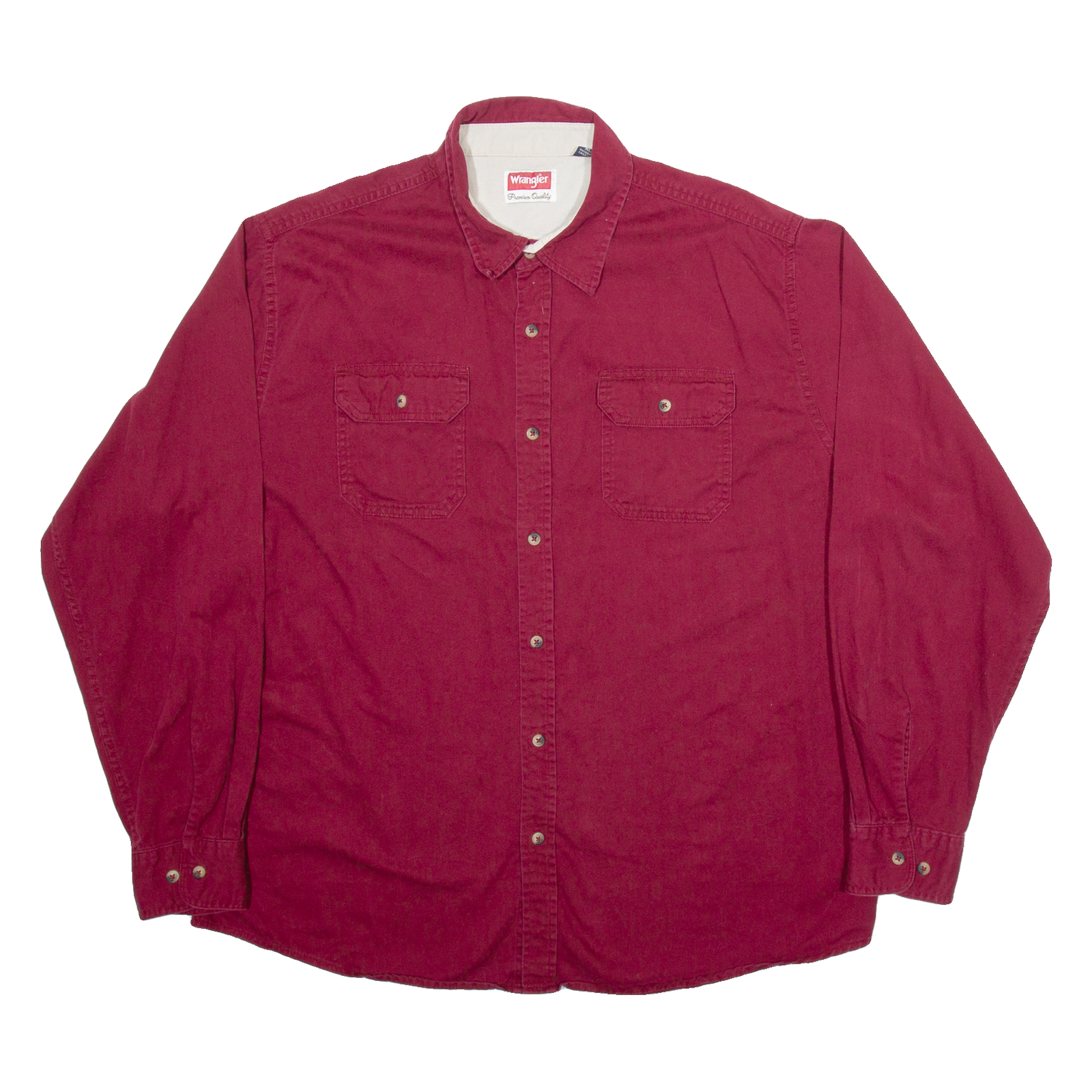 WRANGLER Mens Worker Shirt Red Long Sleeve XL Refurbished - N/A refurbished available on Cerqular