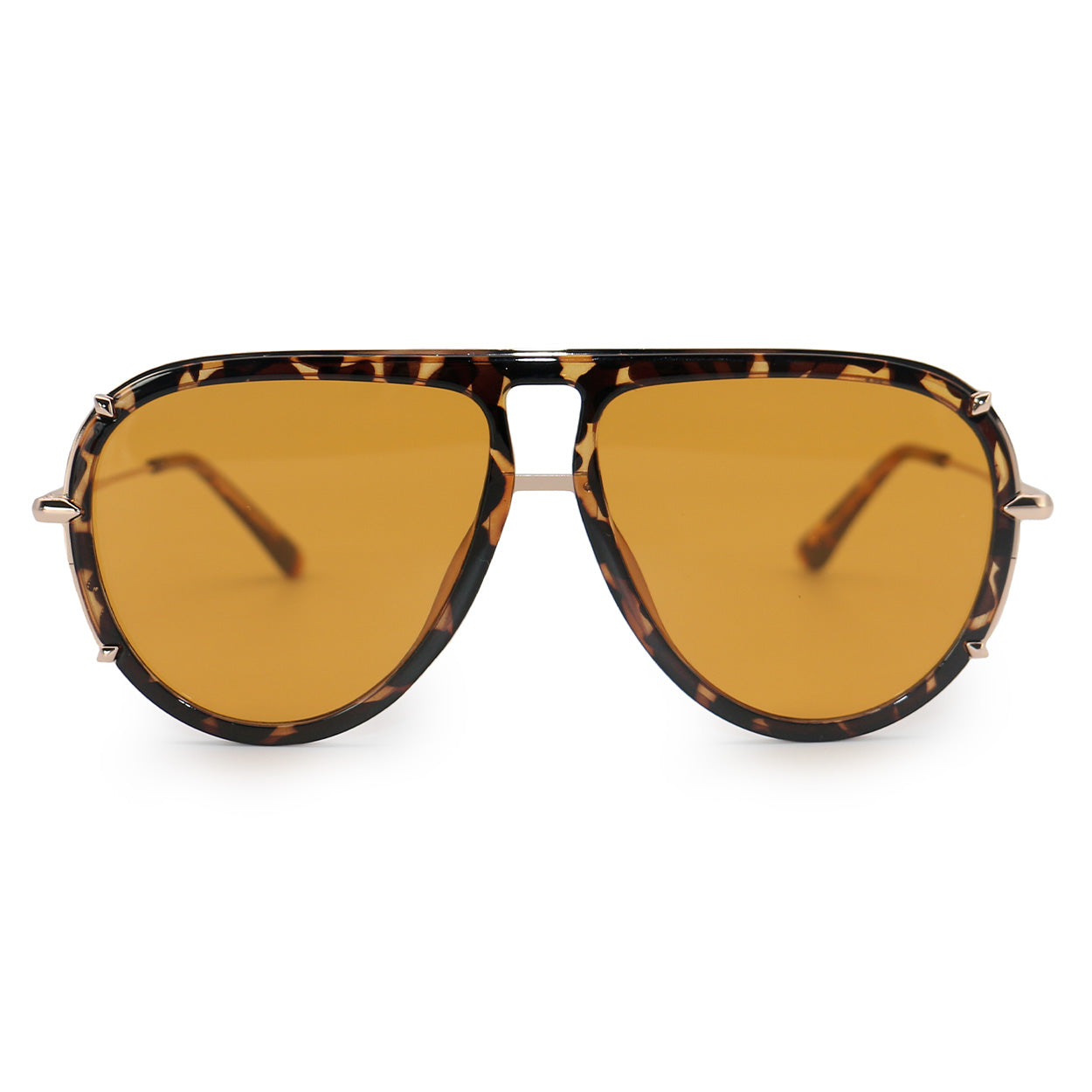 Ivy Luxe - Yellow Tangle-Free Round Aviator Sunglasses | Color: Tortoise - Yellow | Size: OS Refurbished - N/A refurbished available on Cerqular