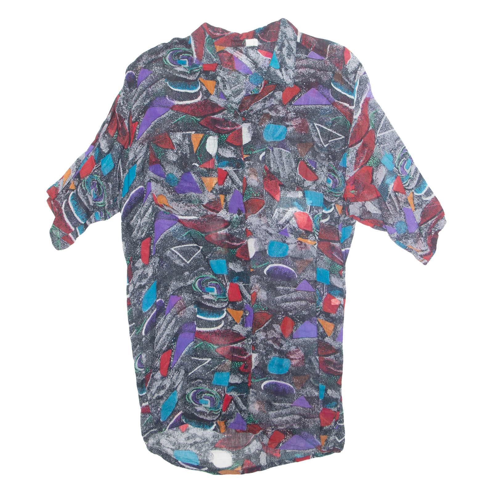 Sheer Womens Kimono Blouse Purple V-Neck Crazy Pattern ONE SIZE Refurbished - N/A refurbished available on Cerqular