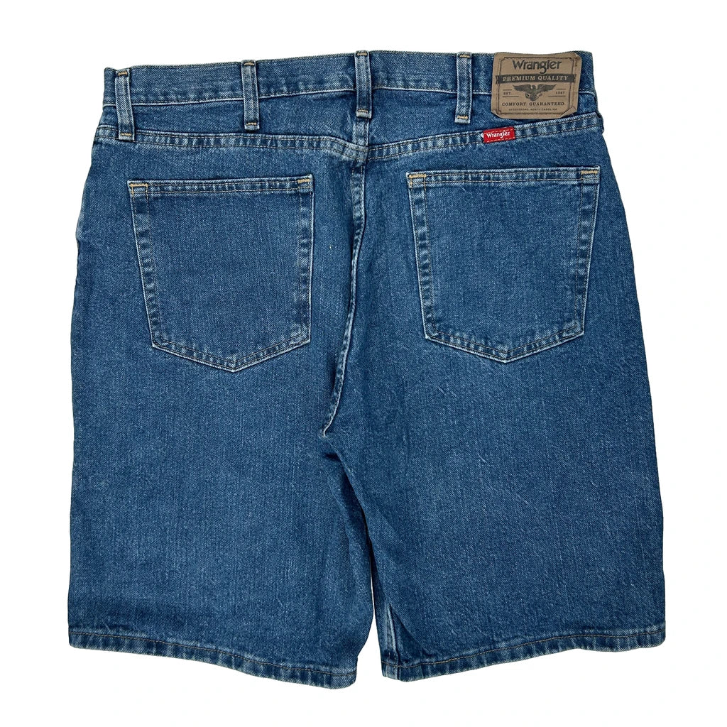 Wrangler Denim Shorts - 34W 9L Blue Cotton Refurbished - Thrifted (note: this is a term often used to describe second- refurbished available on Cerqular