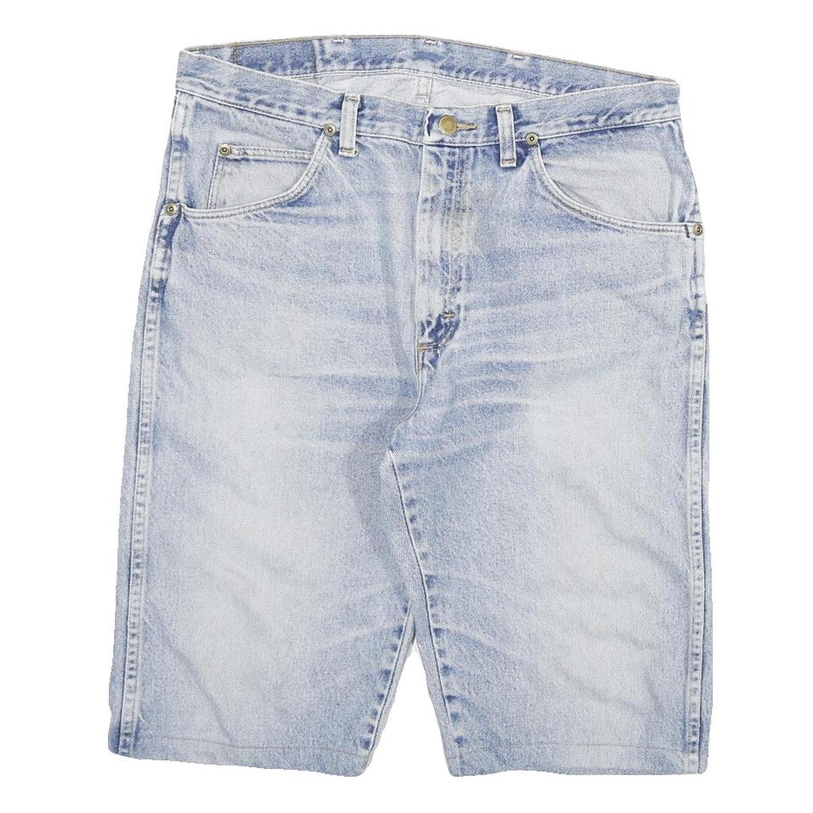 WRANGLER Mens Denim Blue Casual Shorts L W32 Classic Cotton Blend Refurbished - N/A refurbished available on Cerqular