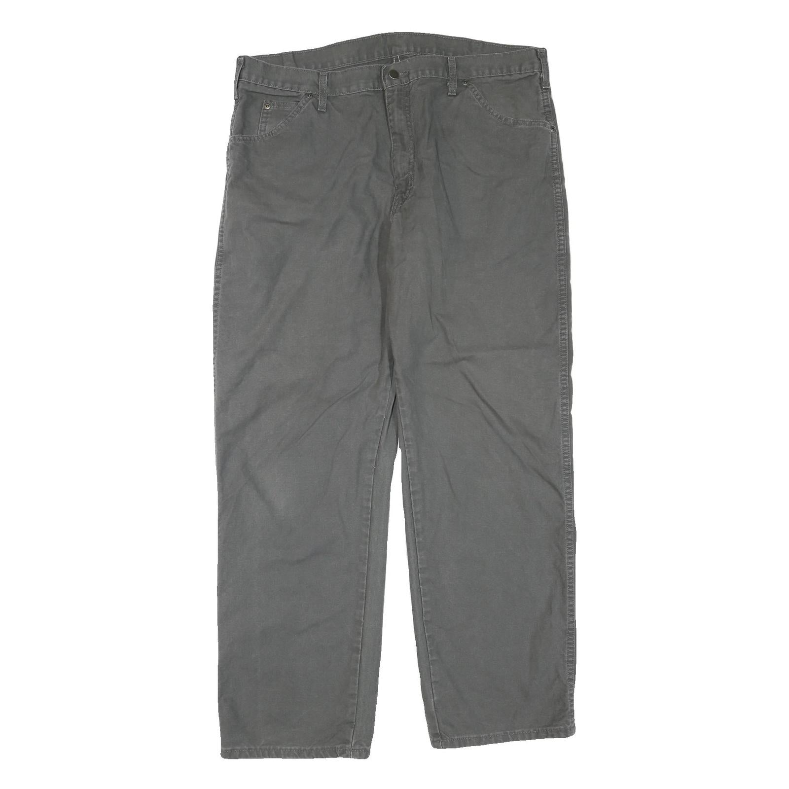 DICKIES Mens Cotton Blend Grey Regular Straight Trousers W38 L30 Workwear Casual Refurbished - N/A refurbished available on Cerqular