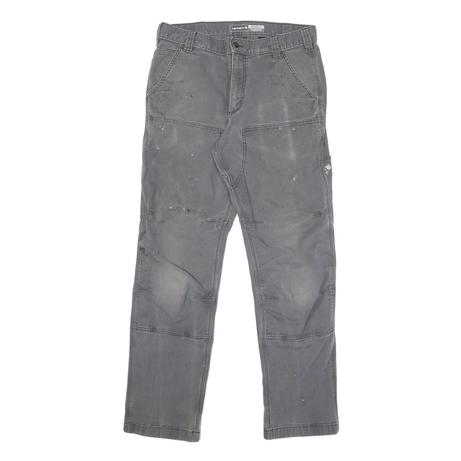CARHARTT Mens Cotton Blend Grey Relaxed Straight Trousers W32 L32 Workwear Refurbished - N/A refurbished available on Cerqular