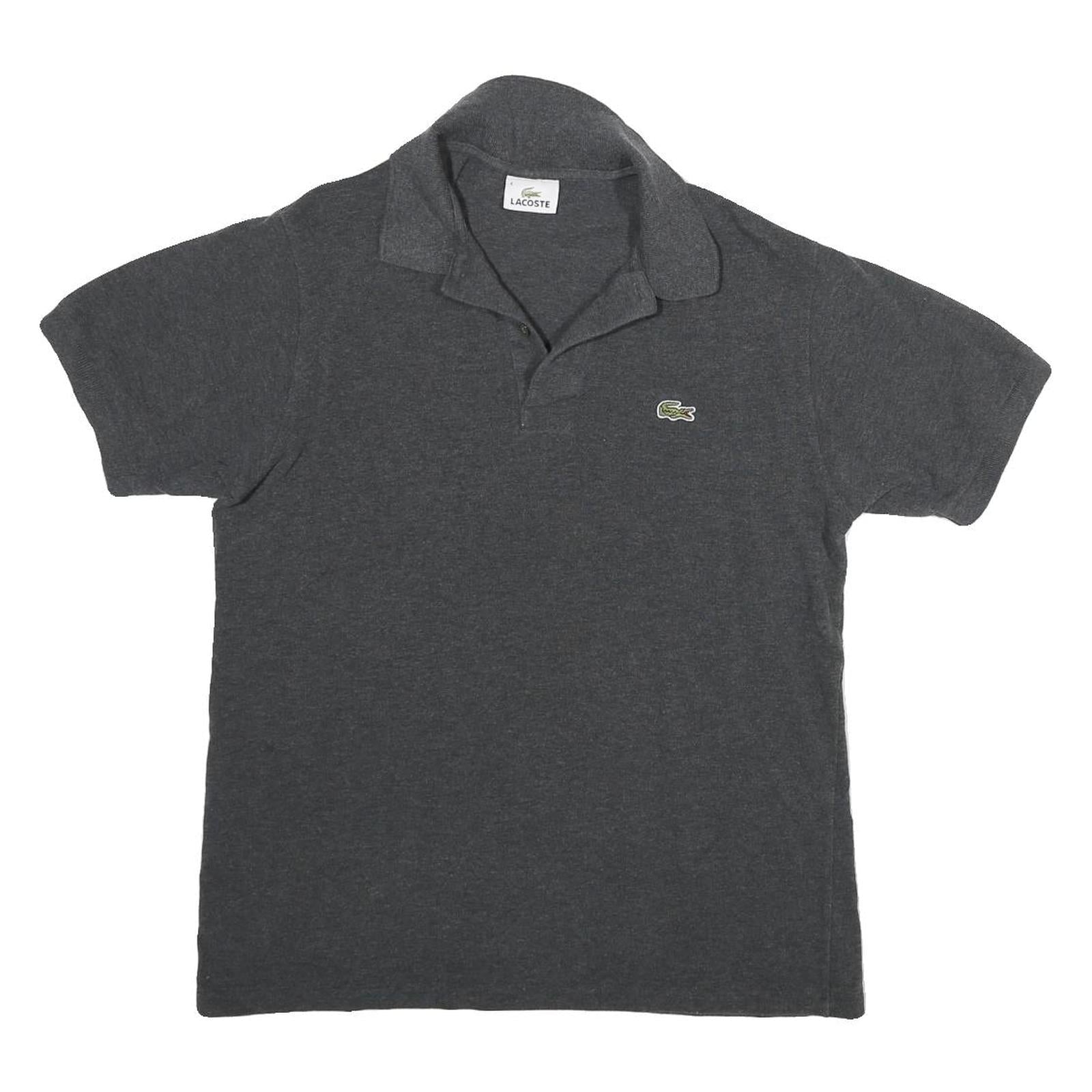 LACOSTE Mens Grey Short Sleeve Plain M Cotton Blend Polo Shirt Casual Refurbished - N/A refurbished available on Cerqular