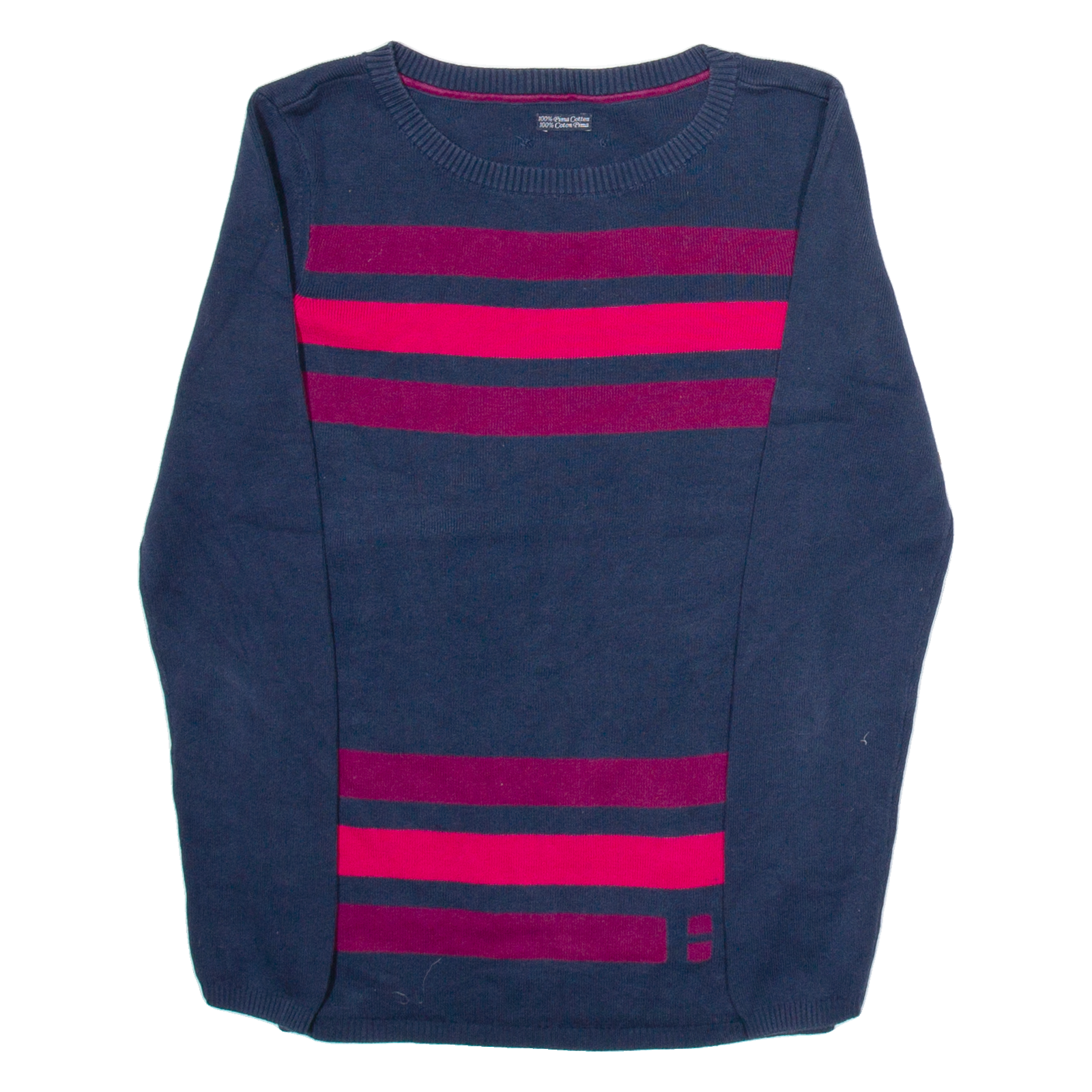 TOMMY HILFIGER Womens Jumper Blue Striped Tight Knit S Refurbished - N/A refurbished available on Cerqular