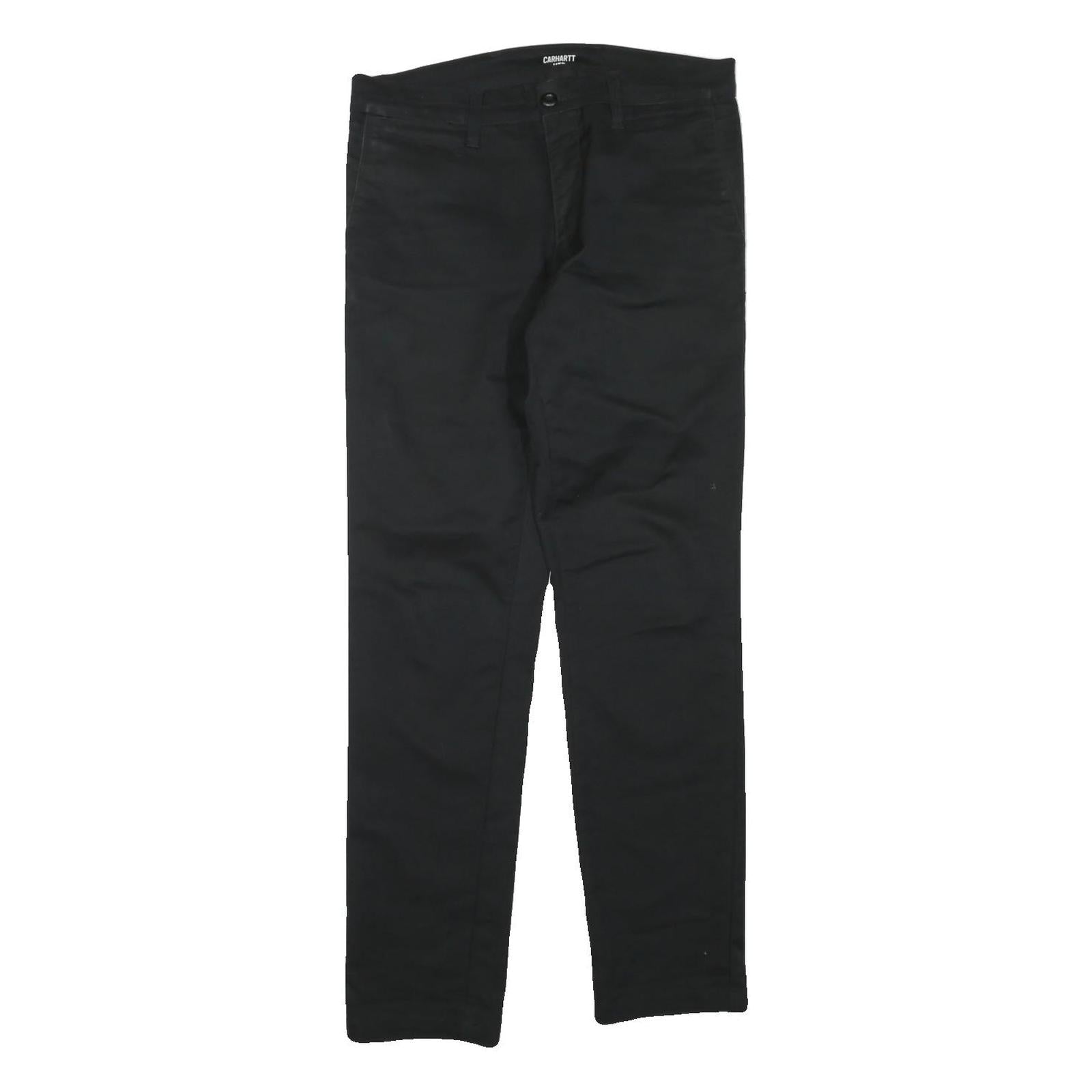 CARHARTT Mens Black Regular Fit Straight Leg Trousers W34 L32 Workwear Durable Refurbished - N/A refurbished available on Cerqular