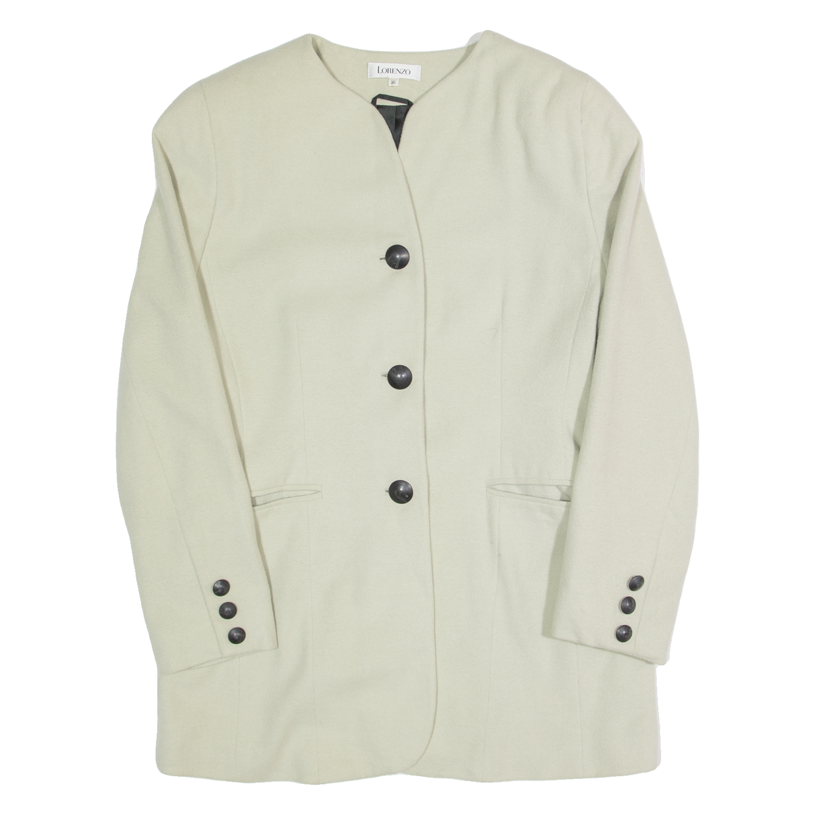 LORENZO Womens Blazer Jacket Beige Wool M Refurbished - N/A refurbished available on Cerqular