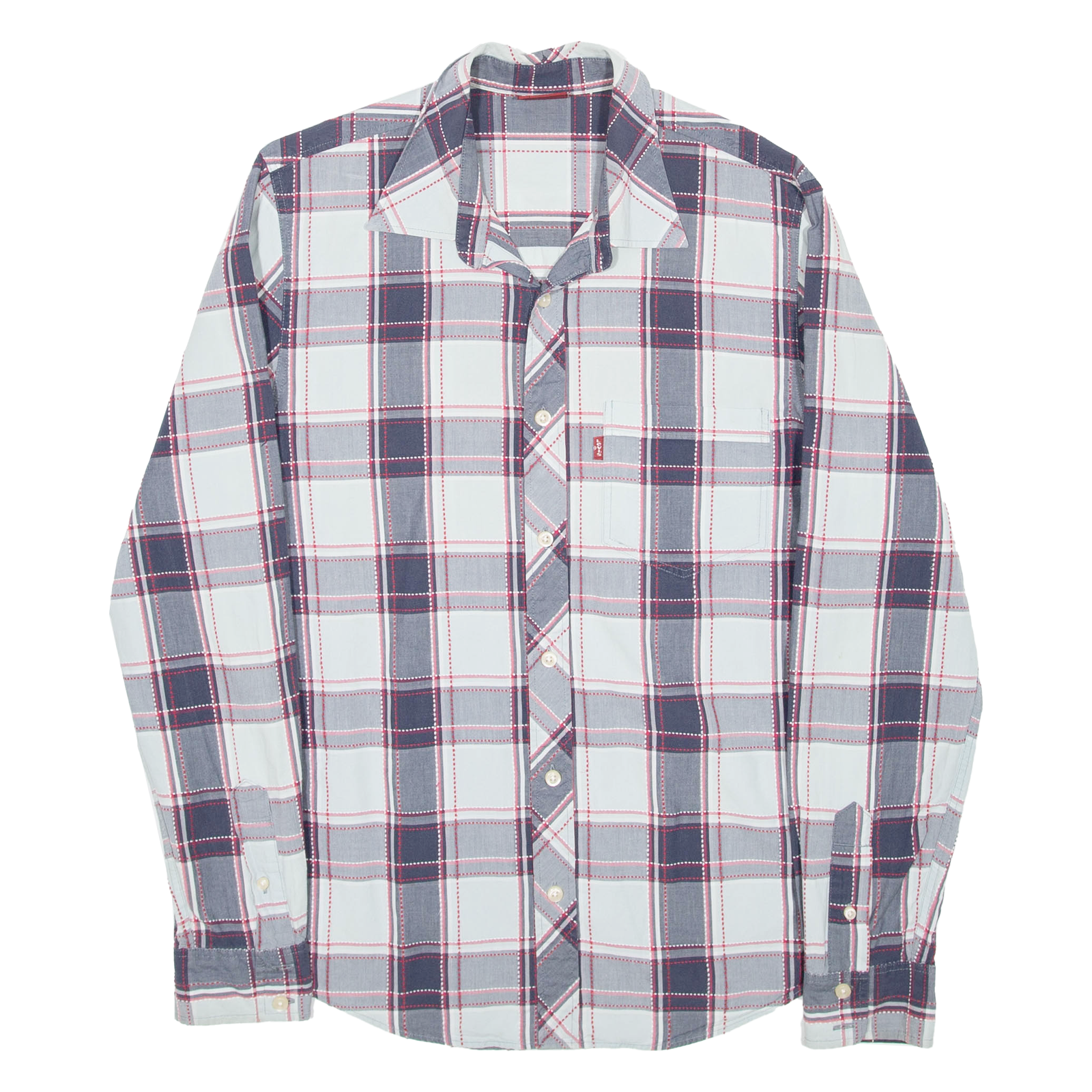 LEVI'S Mens Shirt Blue Check Long Sleeve M Refurbished - N/A refurbished available on Cerqular