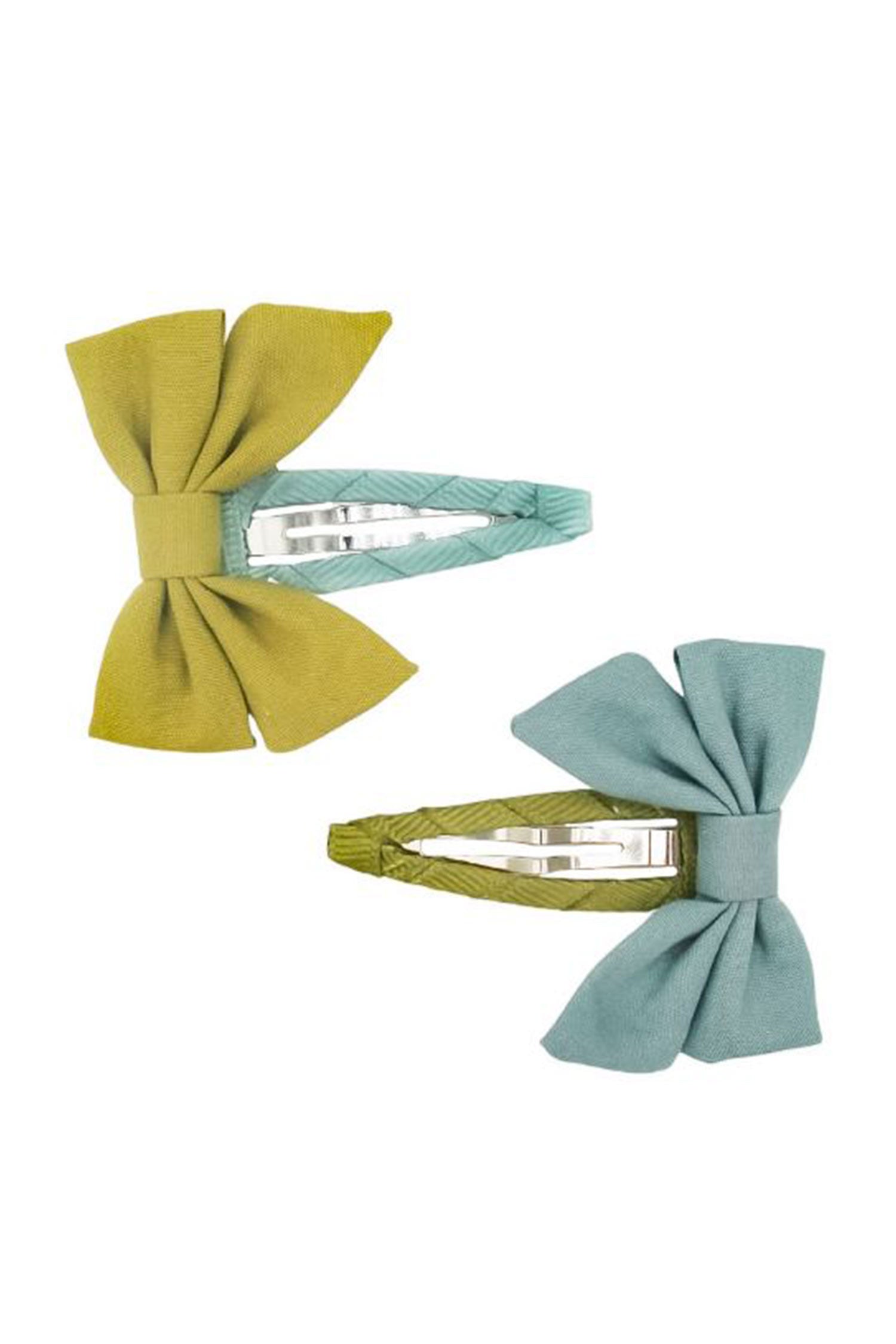 Bow hair clip set - Blue/Green Refurbished - N/A (Note: This brand may not be well-known globally refurbished available on Cerqular