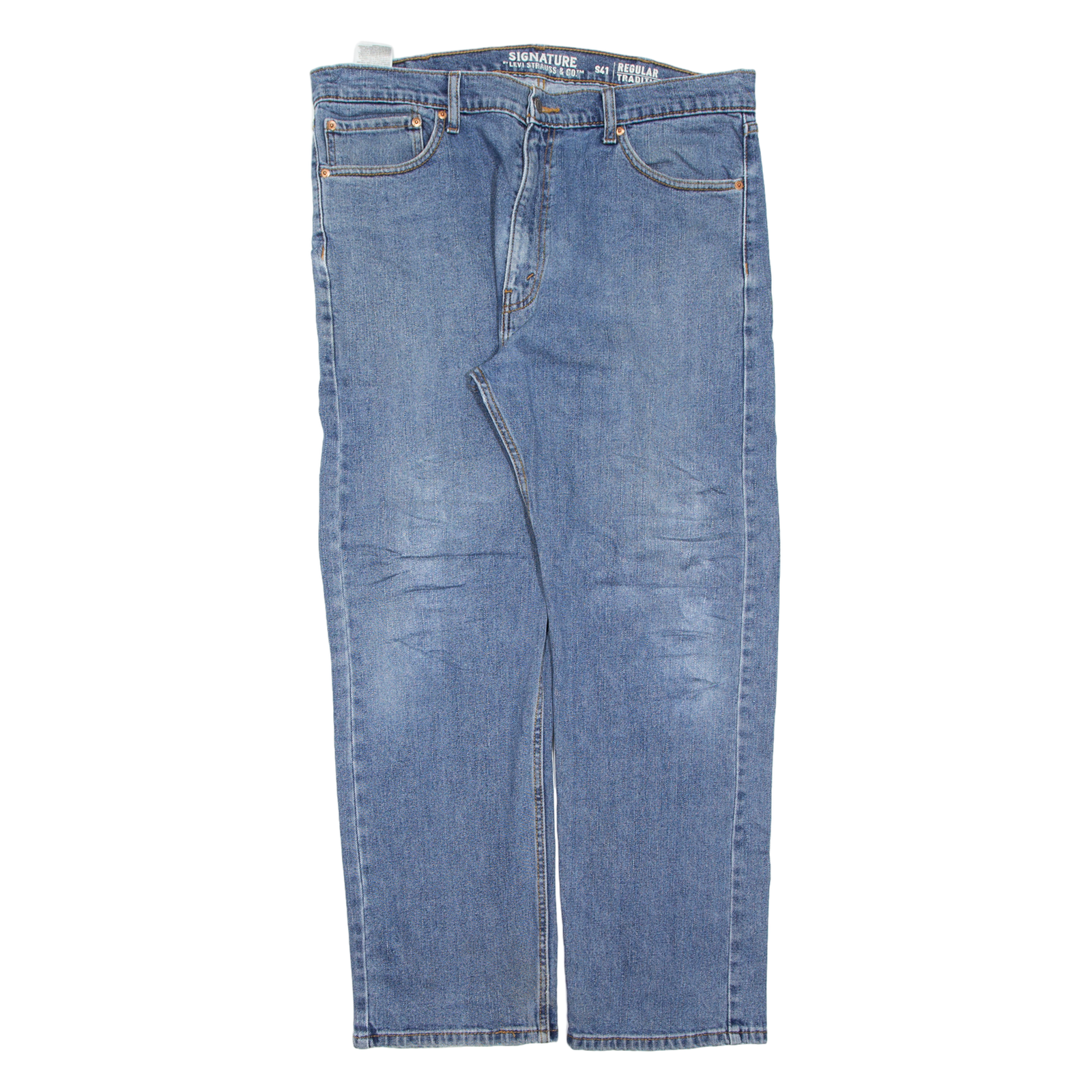 LEVI'S Signature Womens Jeans Blue Regular Straight Stone Wash W38 L30 Refurbished - N/A refurbished available on Cerqular