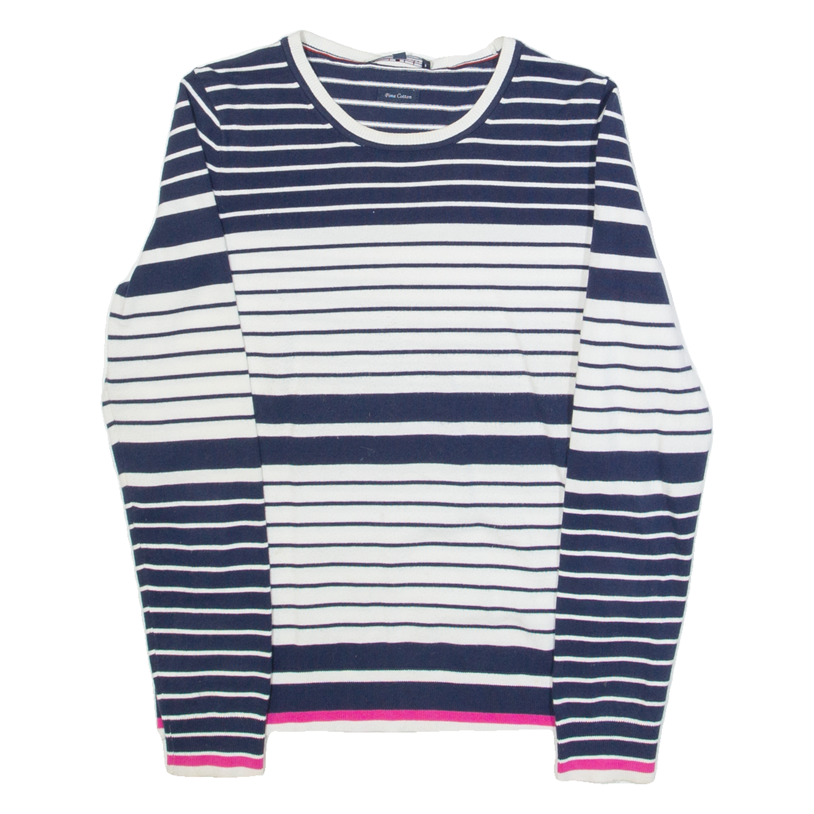 TOMMY HILFIGER Womens Patterned Jumper Blue Striped Tight Knit XS Refurbished - N/A refurbished available on Cerqular