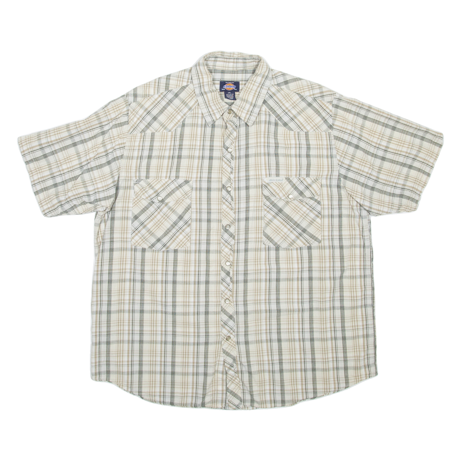 DICKIES Mens Shirt Beige Check 2XL Refurbished - N/A refurbished available on Cerqular