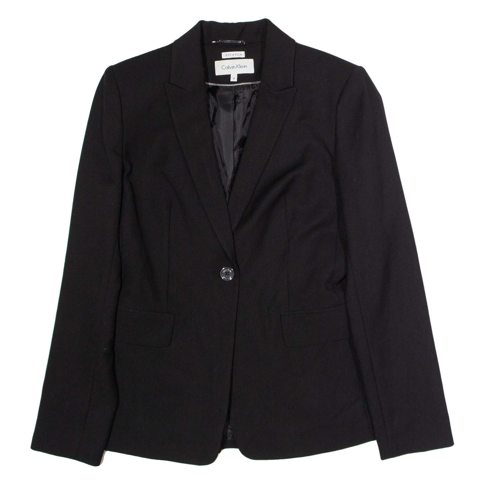 CALVIN KLEIN Stretch Womens Blazer Jacket Black UK 8 Refurbished - N/A refurbished available on Cerqular