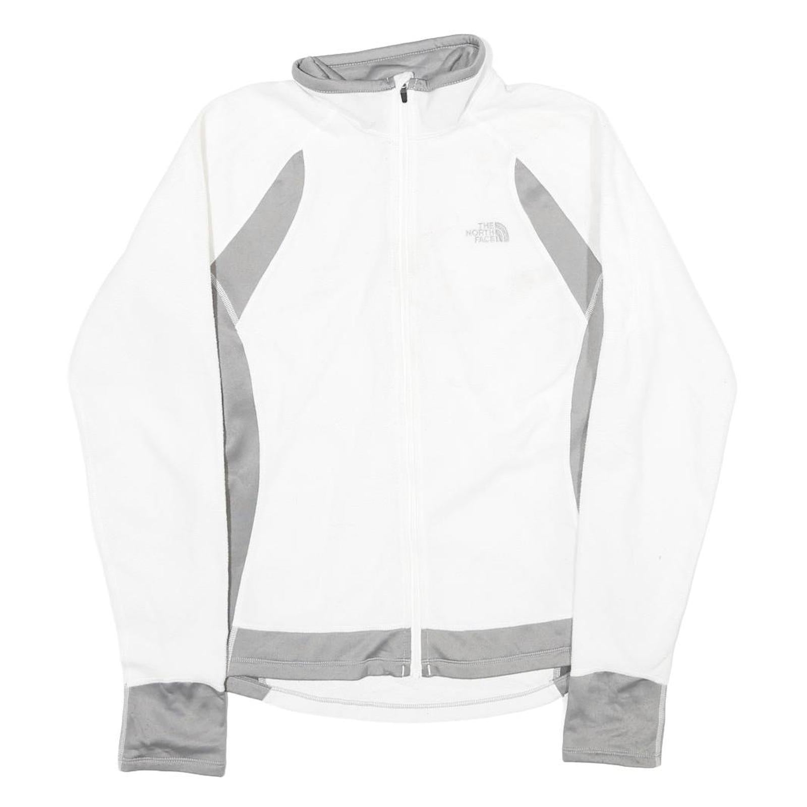 THE NORTH FACE Womens White & Grey Zip Fleece Jacket M Polyester Outdoor Active Refurbished - N/A refurbished available on Cerqular