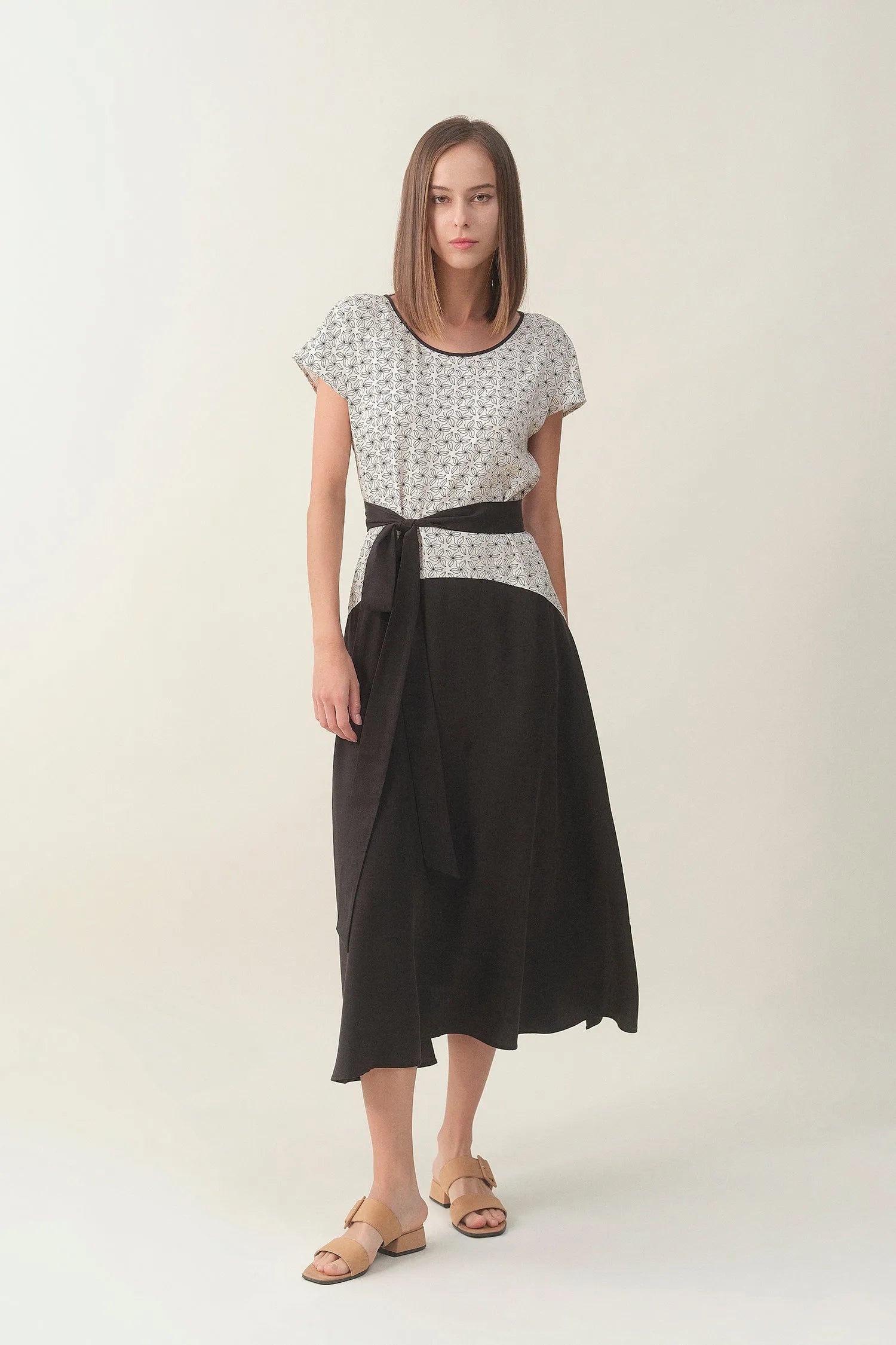 Cap-sleeve Maxi Dress - Black Print | Size: XL Refurbished - N/A refurbished available on Cerqular
