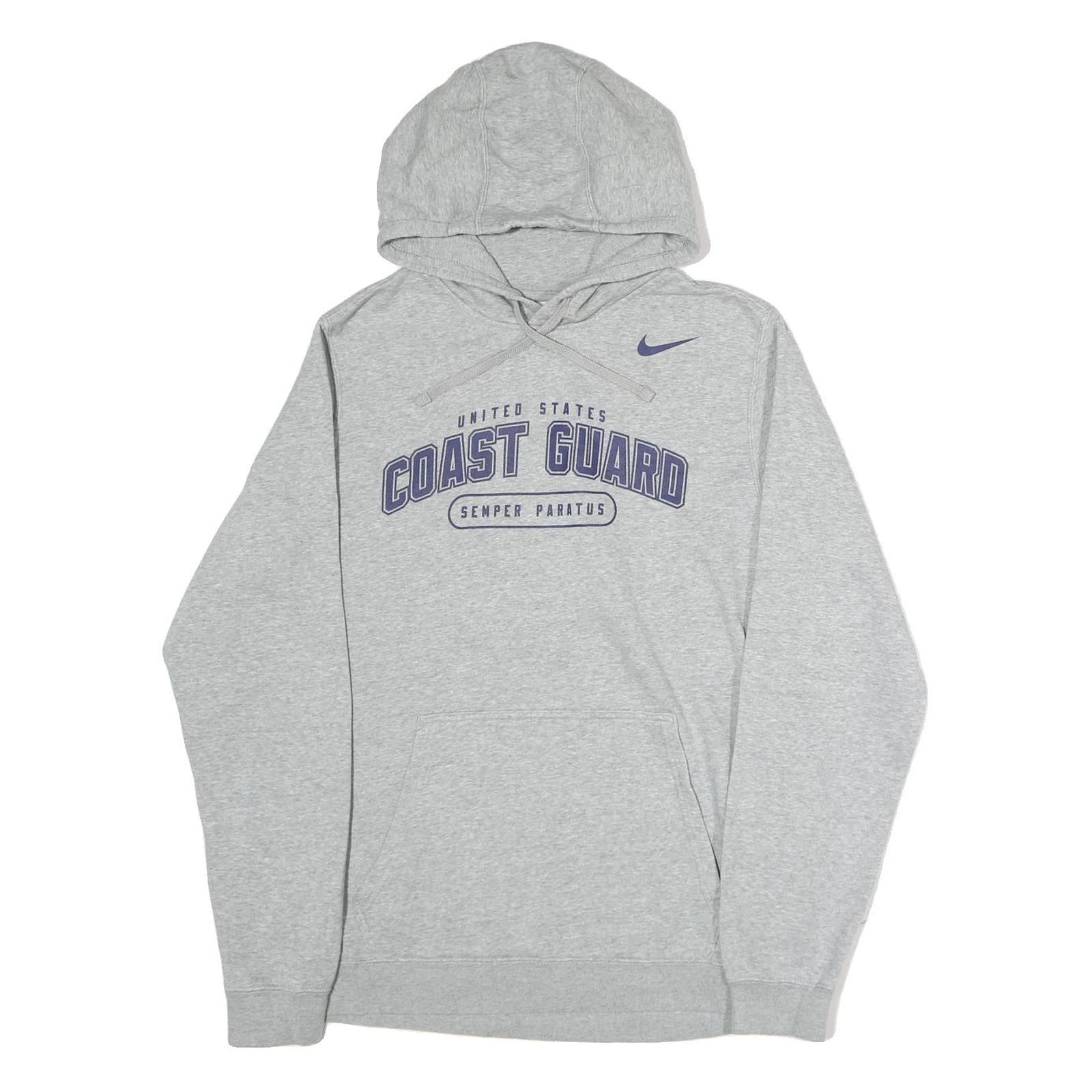 NIKE Mens Grey United States Coast Guard Pullover Hoodie M Semper Paratus Print Refurbished - N/A refurbished available on Cerqular