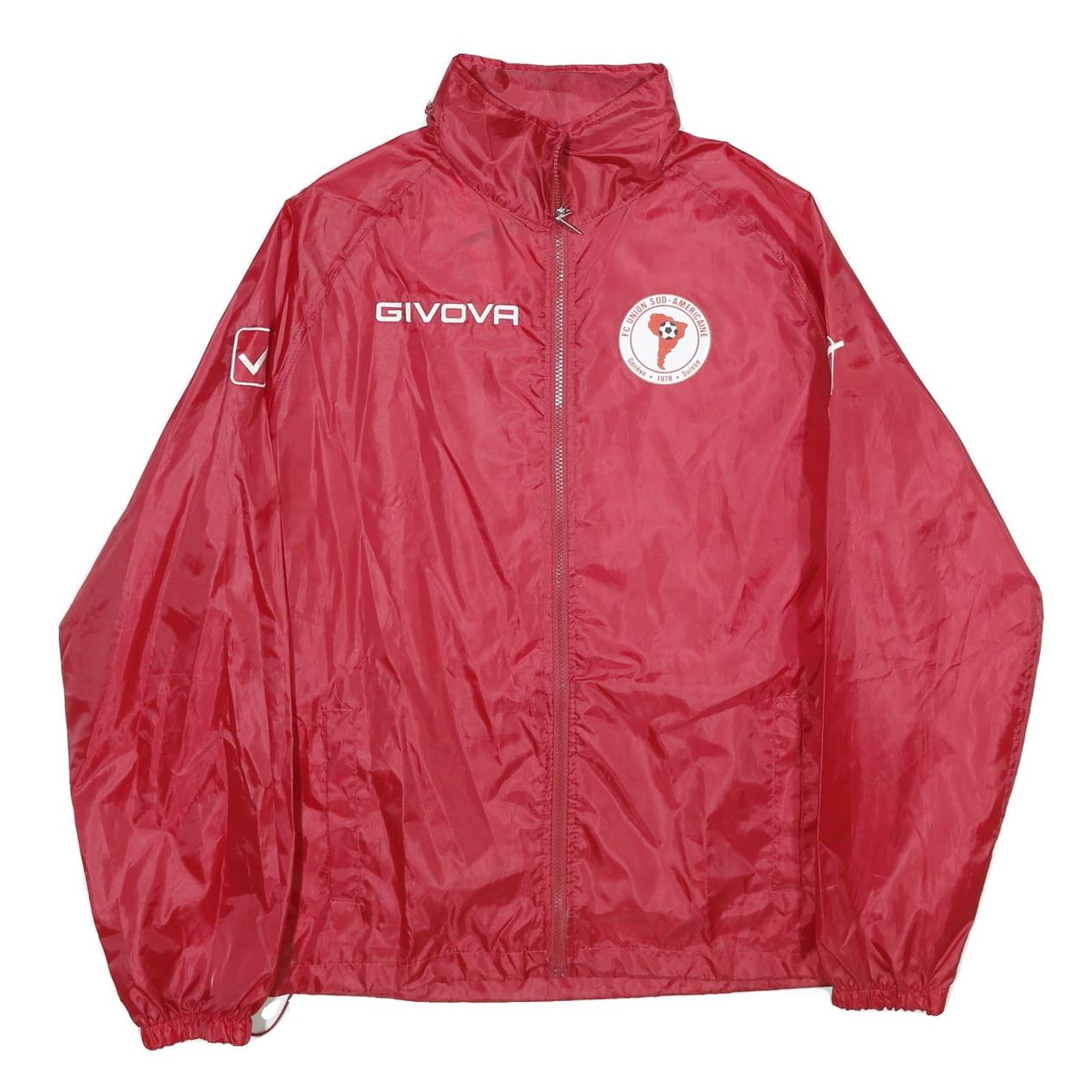 GIVOVA Mens Red Polyester Track Jacket L Sports Zip Up Lightweight Refurbished - N/A refurbished available on Cerqular