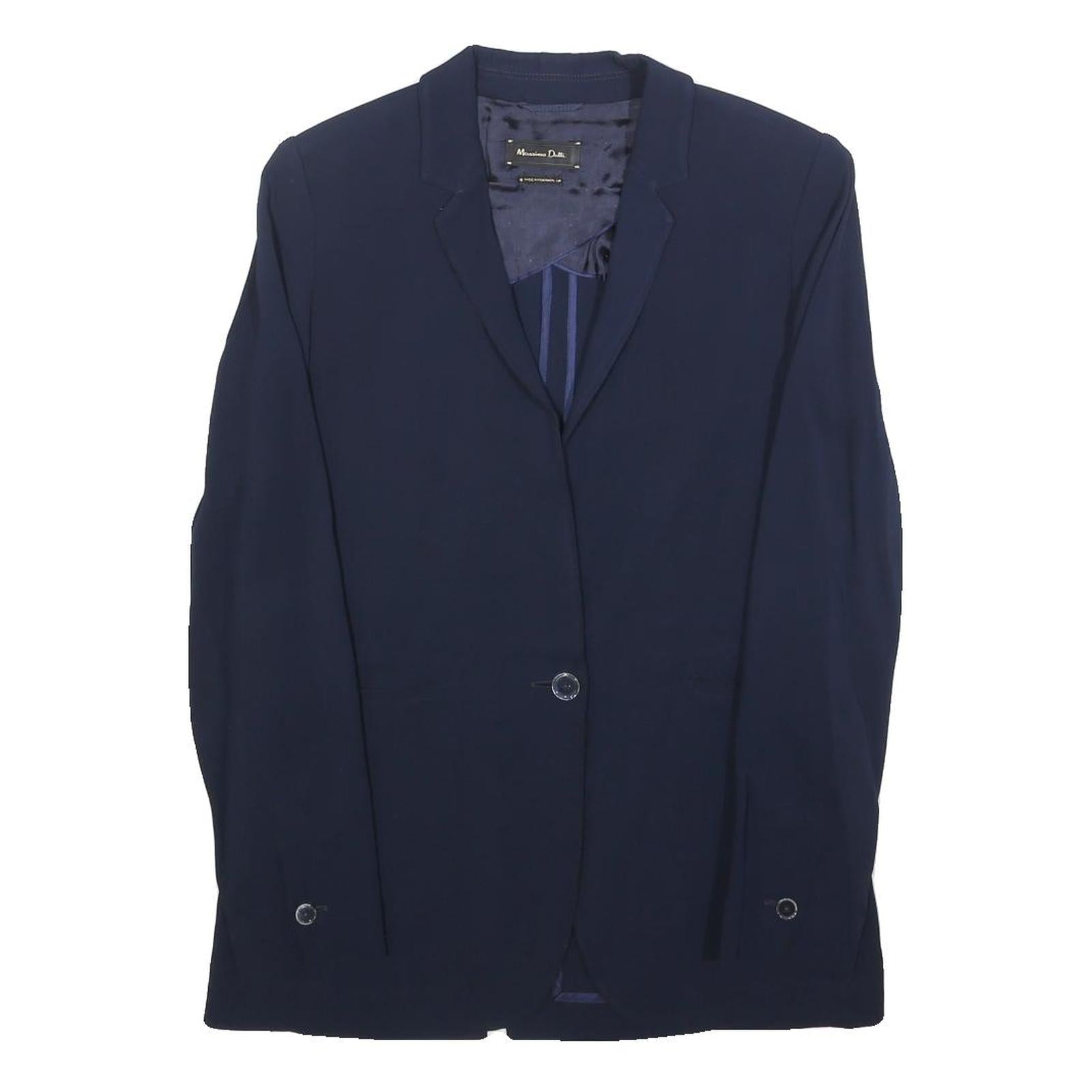 MASSIMO DUTTI Womens Navy Blue Jacket S Viscose Button Plain Stylish Elegant Refurbished - N/A refurbished available on Cerqular