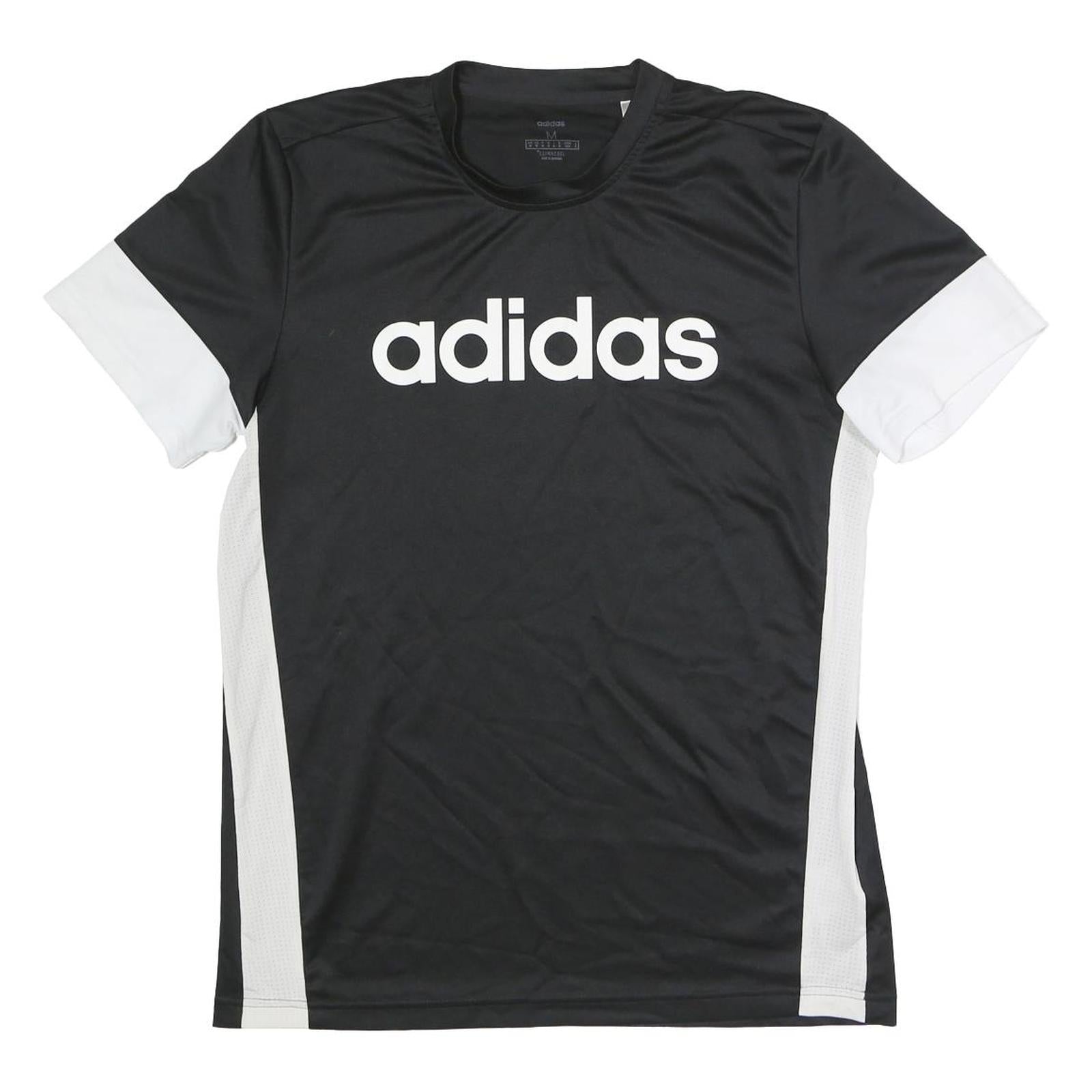 ADIDAS Mens Black & White Logo Graphic T-Shirt M Short Sleeve Crew Neck Athletic Refurbished - N/A refurbished available on Cerqular