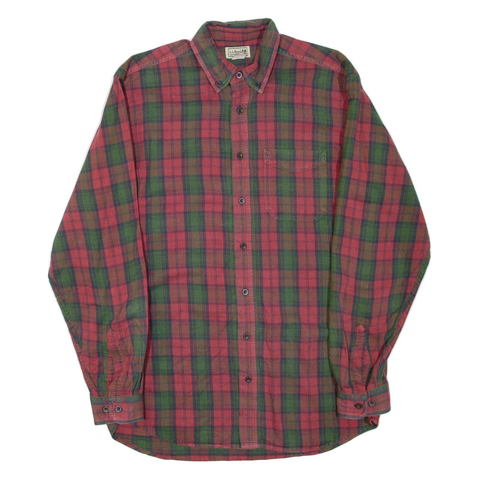 L.L.BEAN Tall Mens Shirt Red Check Long Sleeve M Refurbished - N/A refurbished available on Cerqular