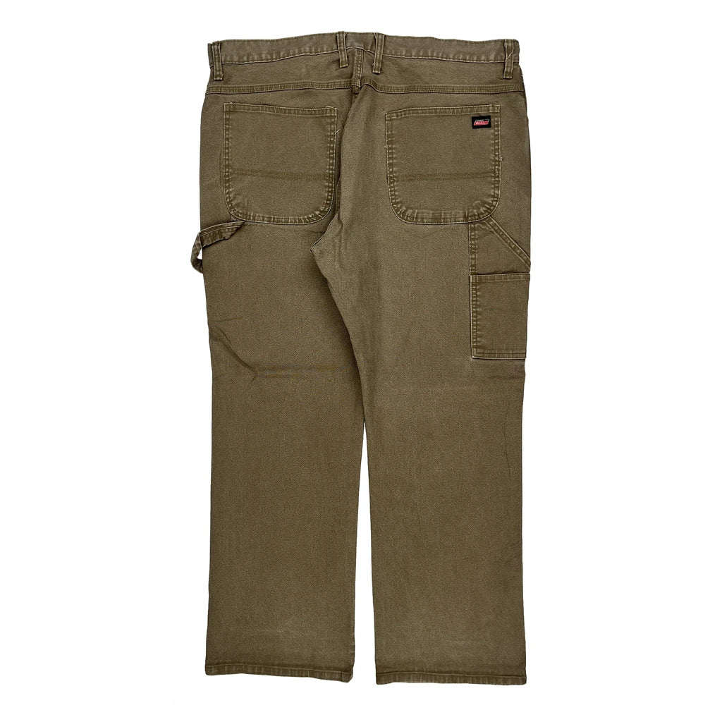 Dickies Carpenter Trousers - 39W 30L Khaki Cotton Refurbished - Thrifted (note: this is a term often used to describe second- refurbished available on Cerqular