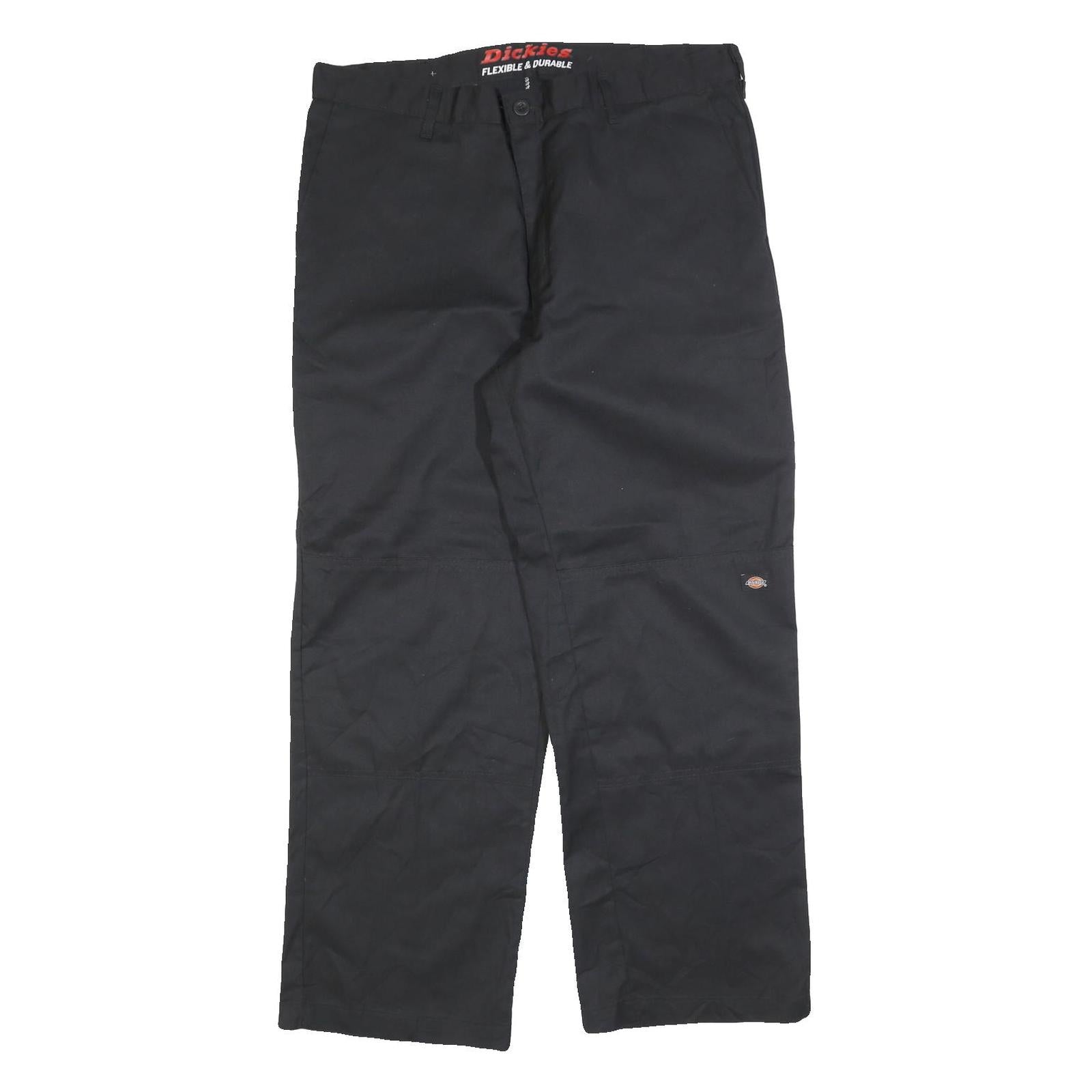 DICKIES Mens Cotton Blend Black Regular Straight Trousers W38 L30 Durable Refurbished - N/A refurbished available on Cerqular