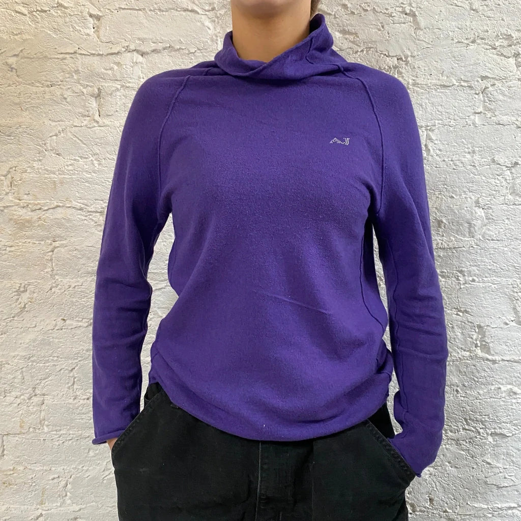 Buy Armani Jeans Jumper - Large Purple Wool Blend Refurbished - $51.58 Armani Jeans Jumper - Large Purple Wool Blend Refurbished - Thrifted (note: this is a term often used to describe second- refurbished available on Cerqular