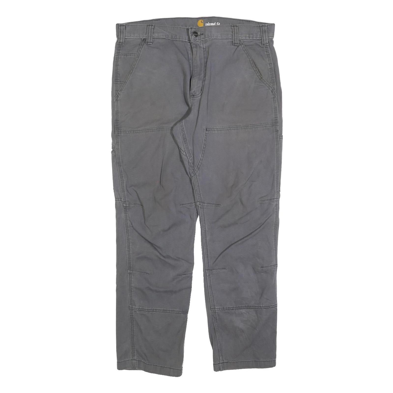 CARHARTT Mens Cotton Blend Grey Relaxed Fit Straight Trousers W34 L30 Workwear Refurbished - N/A refurbished available on Cerqular