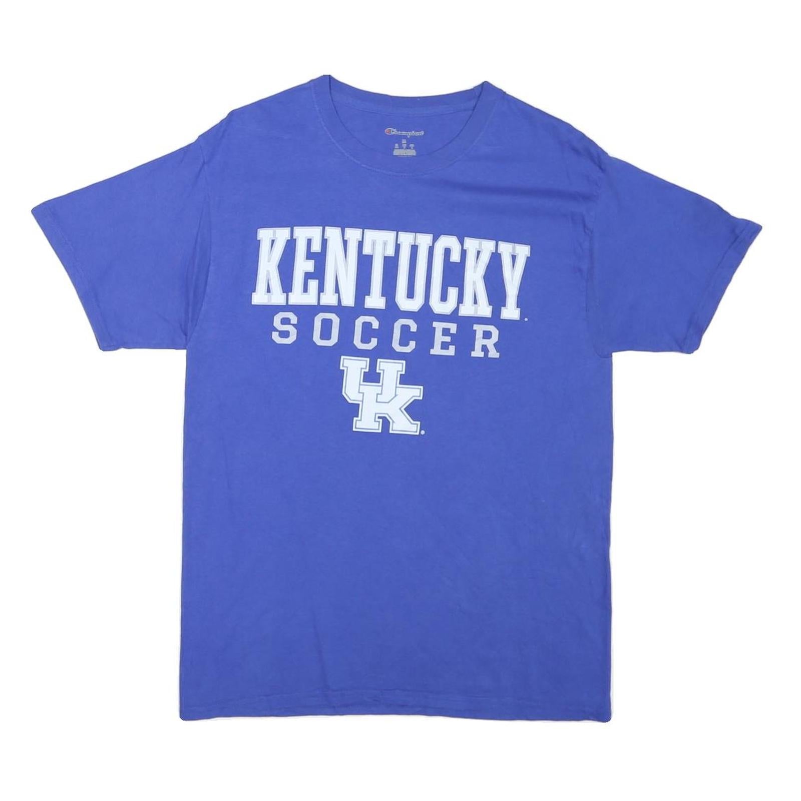 CHAMPION Mens Blue Kentucky Soccer T-Shirt M Short Sleeve Crew Neck Cotton Blend Refurbished - N/A refurbished available on Cerqular