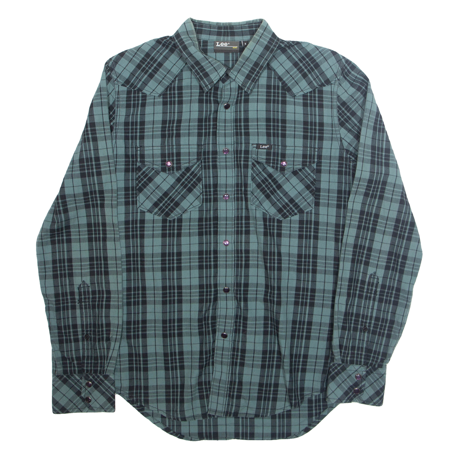 LEE Mens Shirt Green Check Long Sleeve S Refurbished - N/A refurbished available on Cerqular