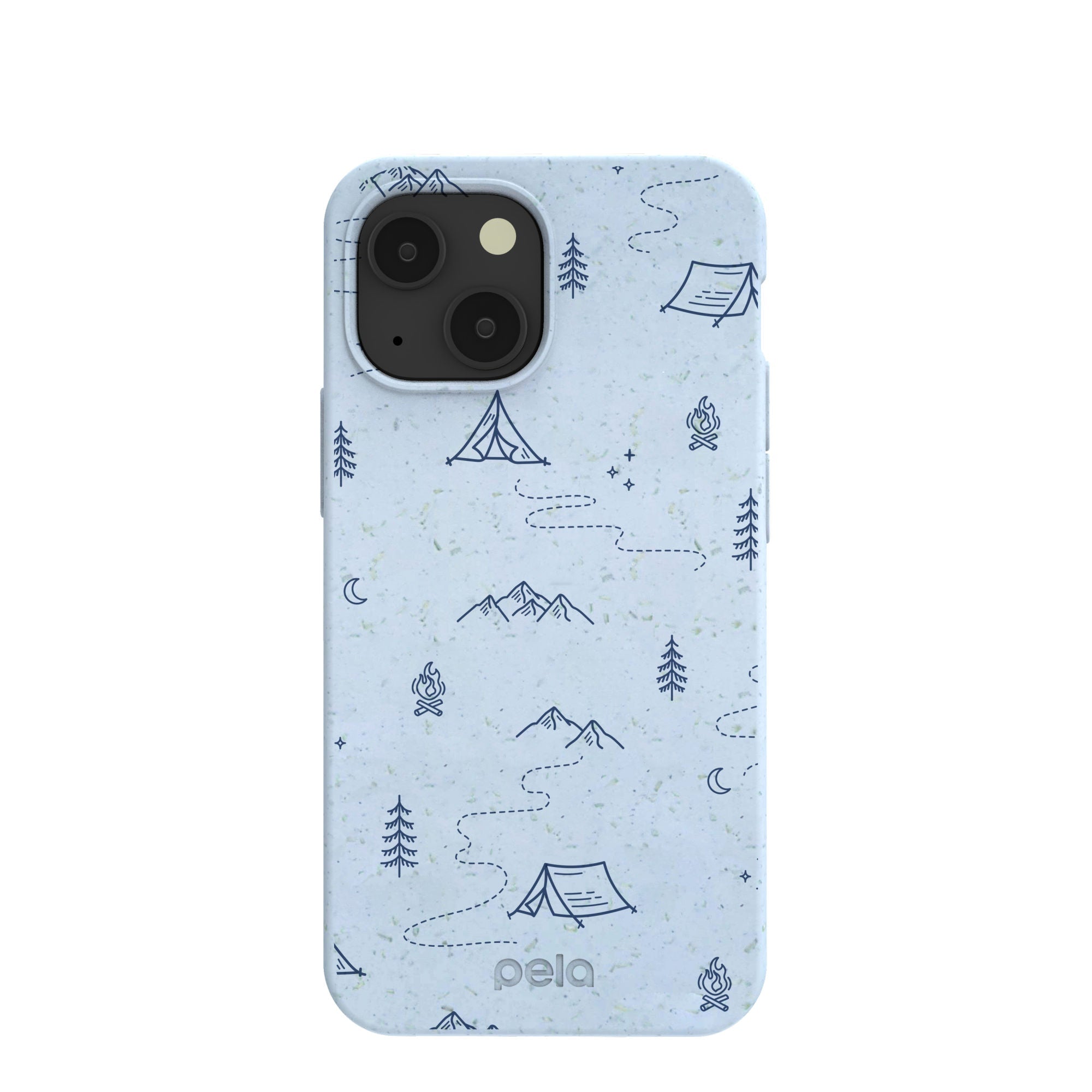 Powder Blue Camp Nights iPhone 13 Mini Case Refurbished - Pela Case refurbished available on Cerqular