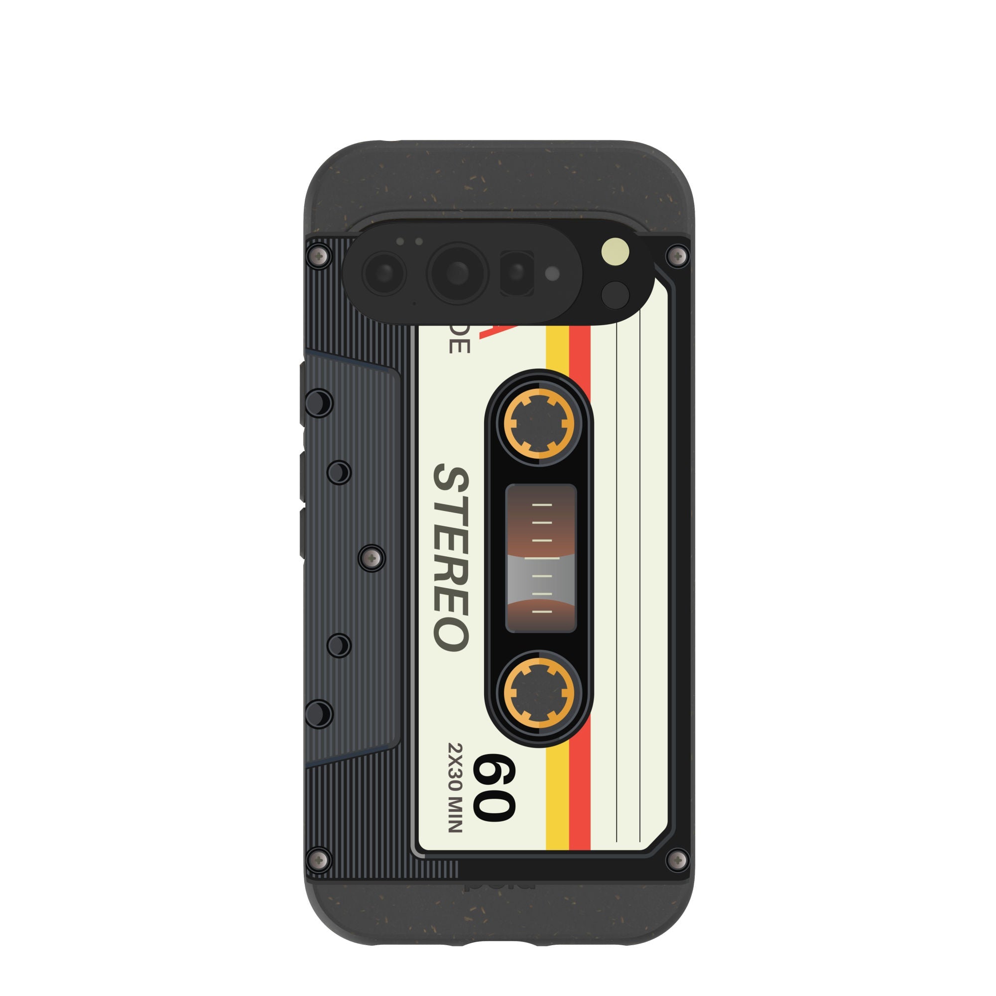Black Cassette Google Pixel 10 Pro XL Case | PixelSnap Compatibility: Without PixelSnap Refurbished - Pela Case refurbished available on Cerqular