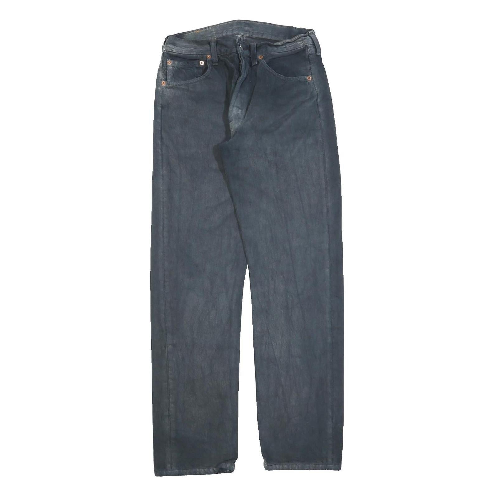LEVI'S 501 Mens Jeans Black Regular Straight Denim W28 L32 Classic Cotton Blend Refurbished - N/A refurbished available on Cerqular