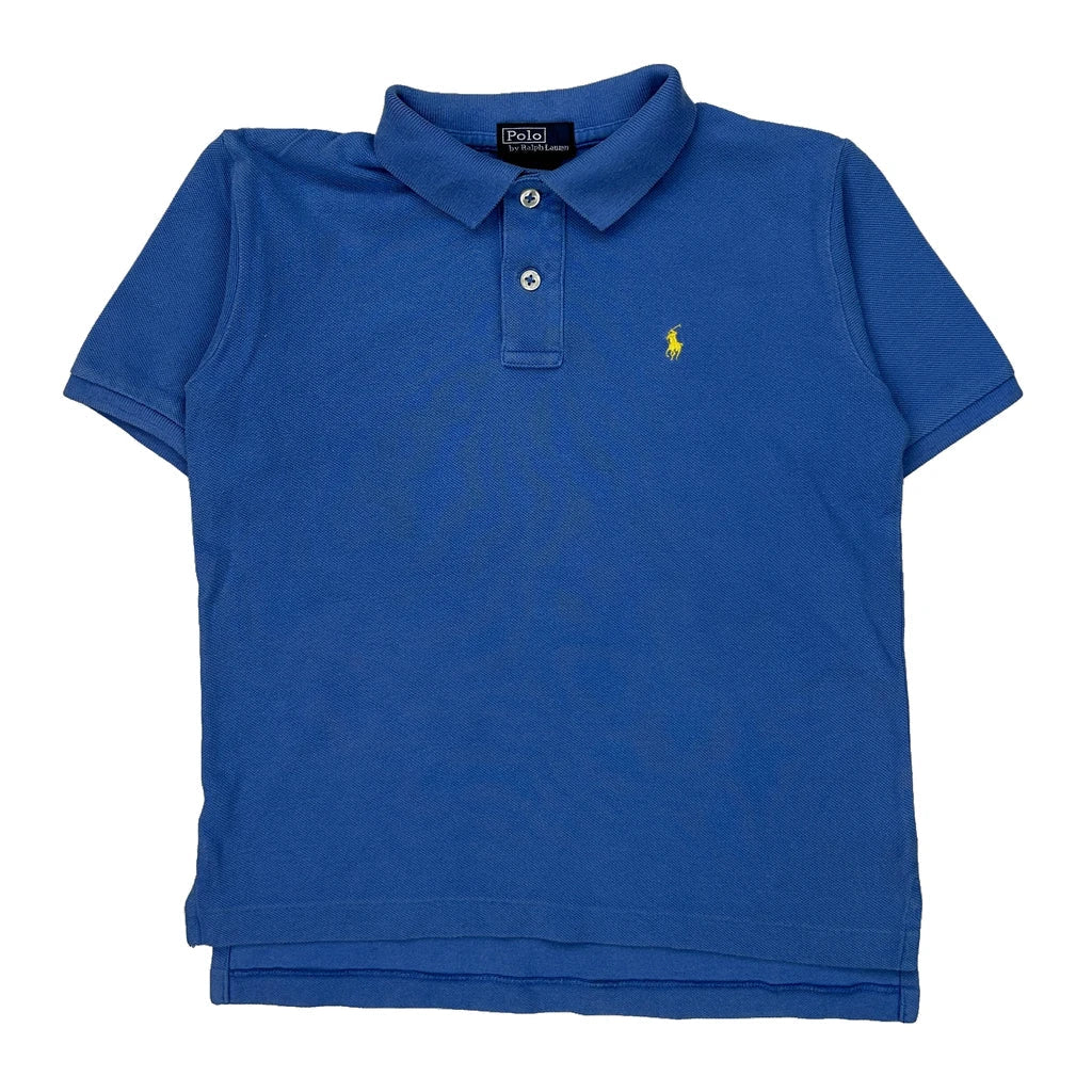 Age 7 Polo By Ralph Lauren Polo Shirt - Small Blue Cotton Refurbished - Thrifted (note: this is a term often used to describe second- refurbished available on Cerqular