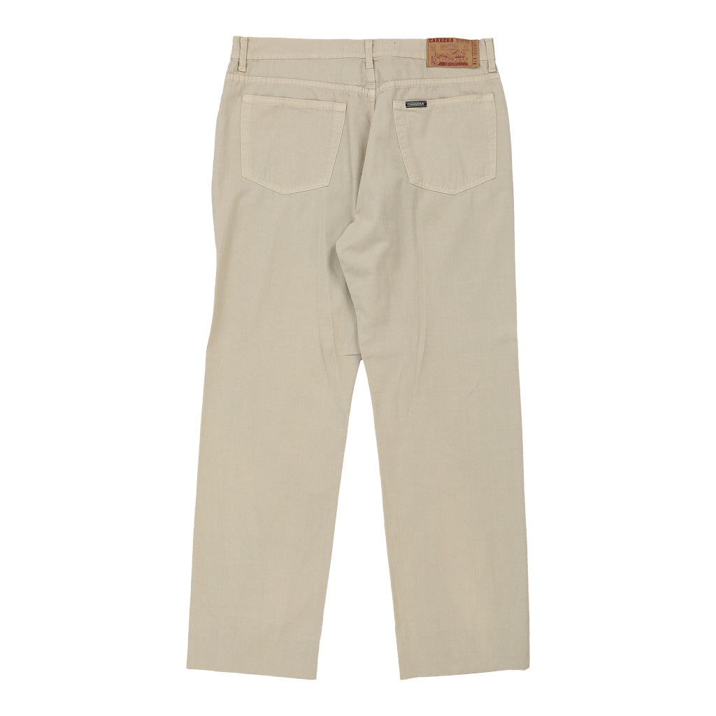 Carrera Trousers - 36W 31L Cream Cotton Refurbished - Thrifted (note: this is a term often used to describe second- refurbished available on Cerqular